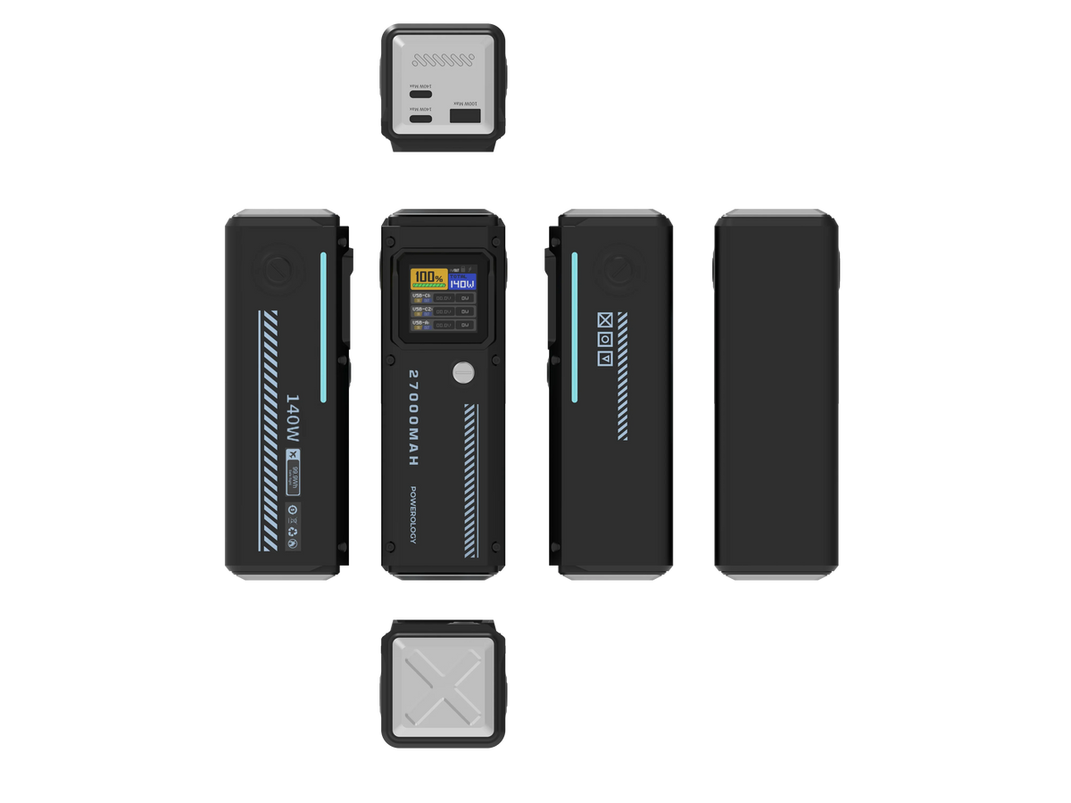 Powerology 27000mAh Smart Display Power Bank Black – image 9