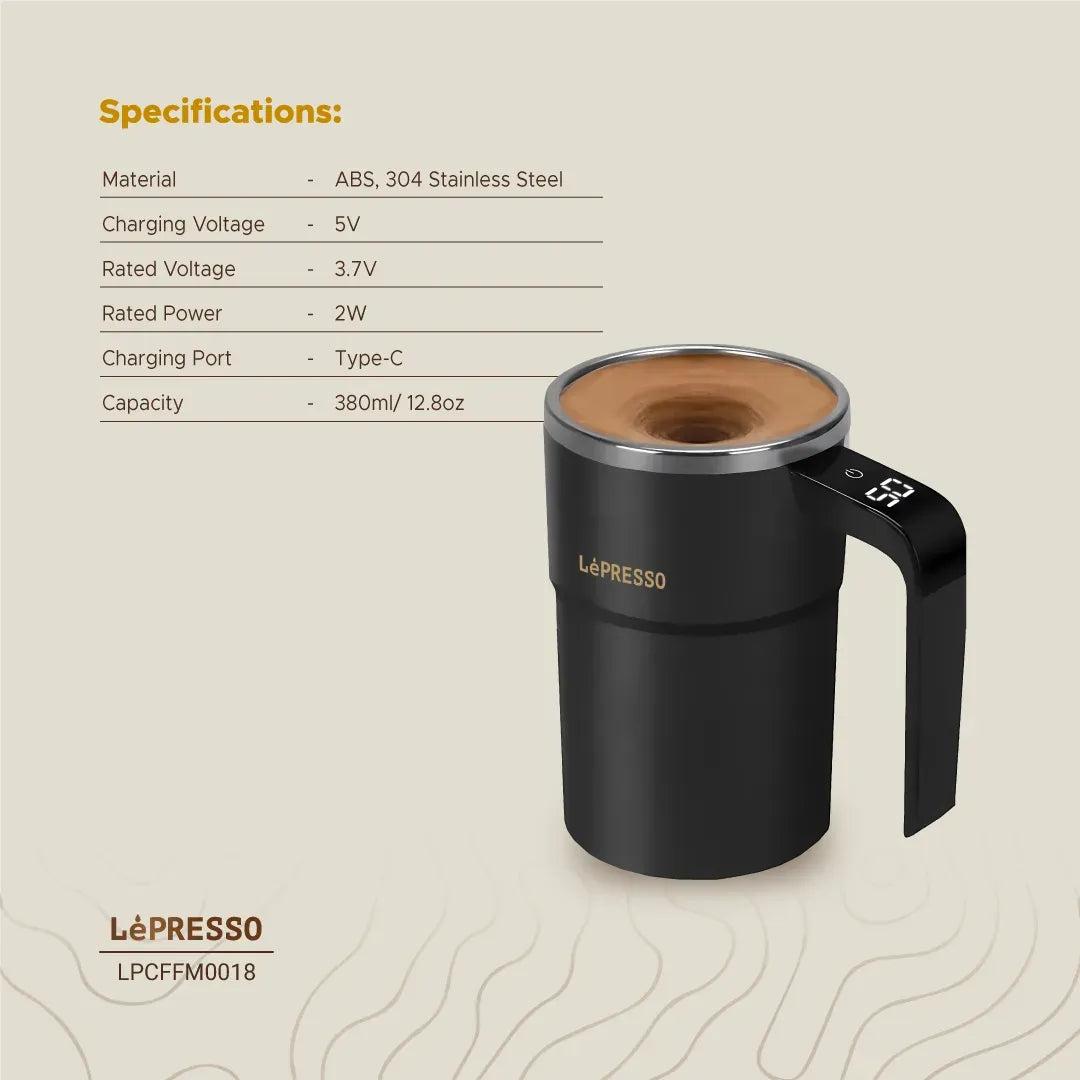 LePresso Stirmagic Auto Stirring Mug Black – image 8