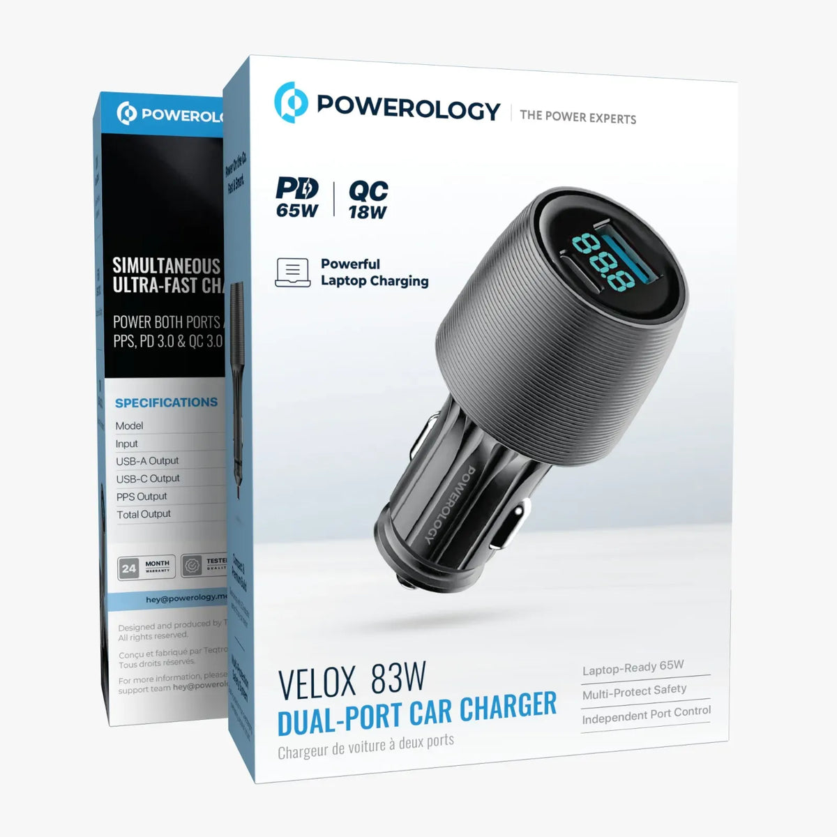 Powerology Velox 83 W Dual-Port Car Charger - Black – image 5