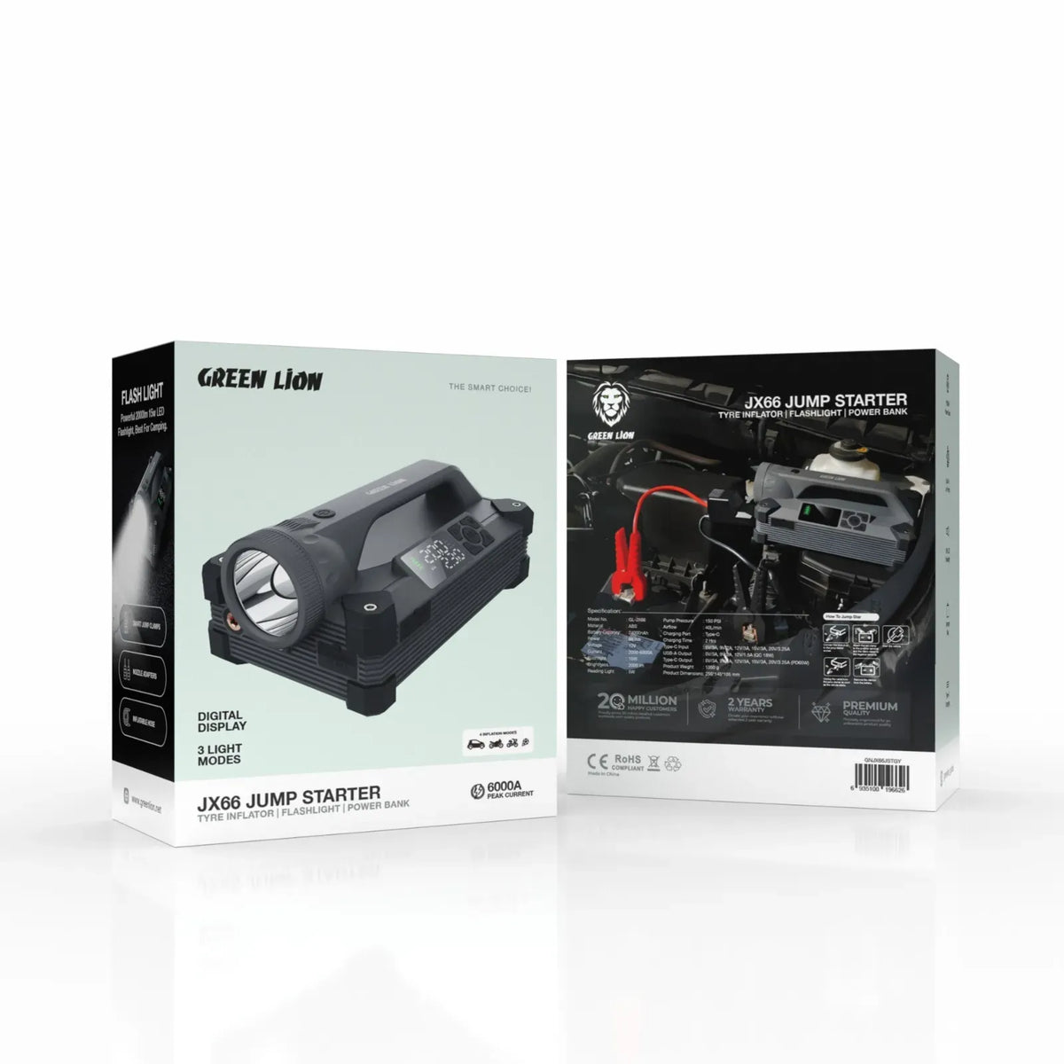 Green Lion JX 66 Jump Starter 24000 m Ah - Gray – image 3