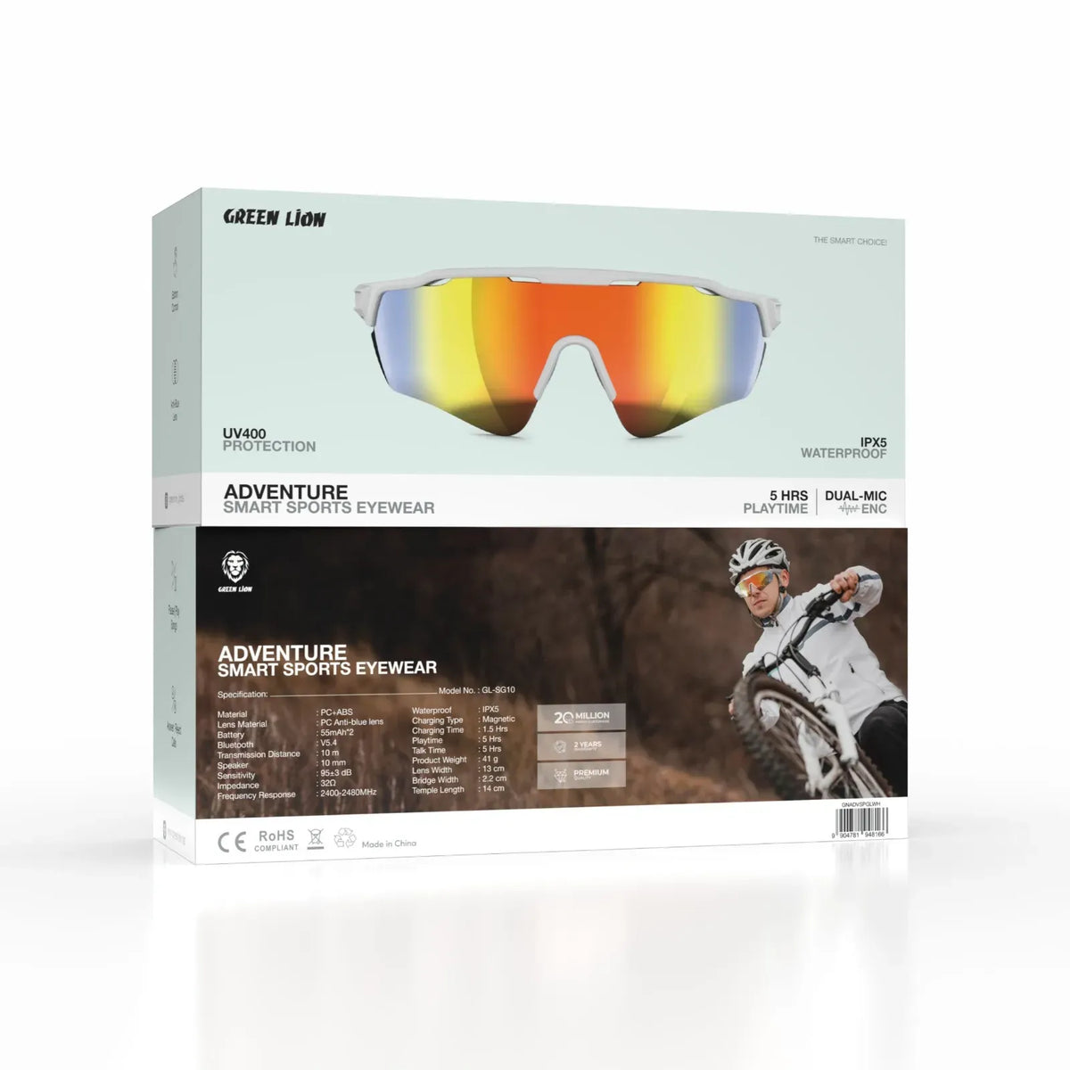 Green Lion Adventure Smart Sports Eyewear - White – image 3