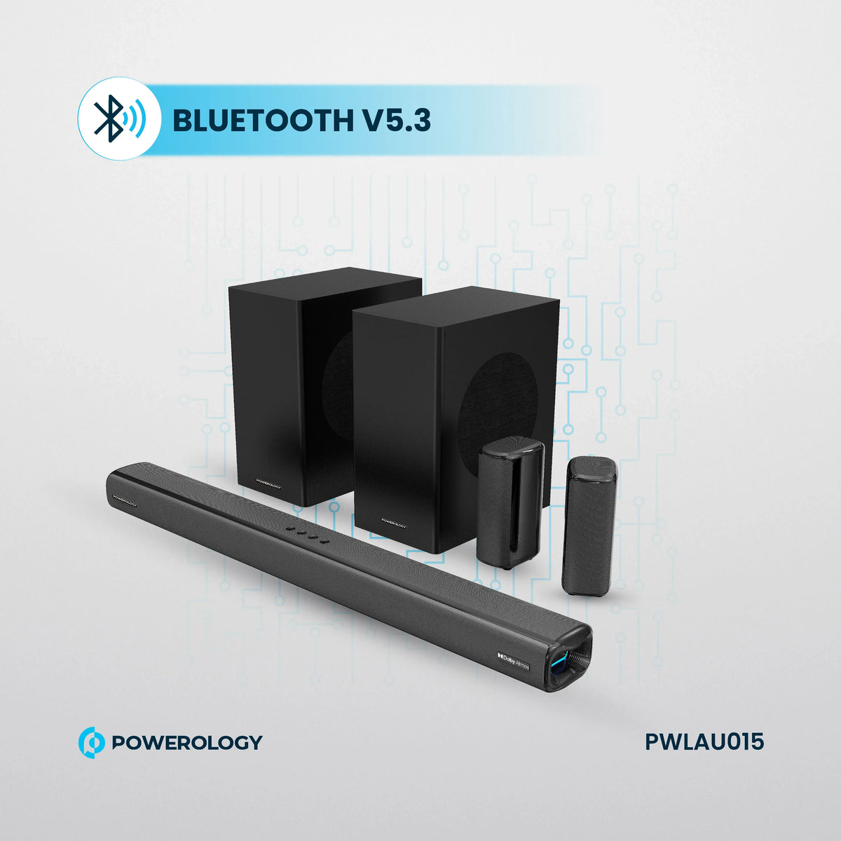 Powerology 5 2 4ch Dual Woofer Wireless Home Theater Black – image 9