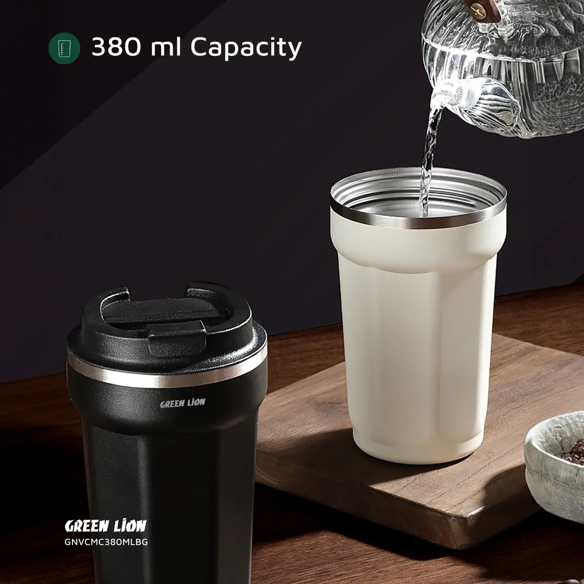Green Lion Vacuum Mug 380 ml - Beige – image 7