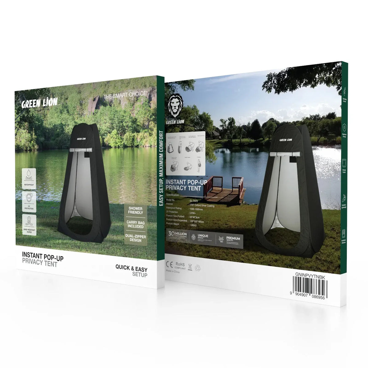 Green Lion Instant Pop Up Privacy Tent Black – image 4
