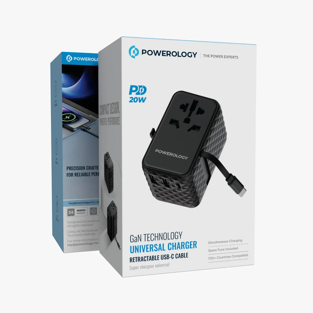 Powerology Ga N 20 W PDUniversal Adapter Retractable Type-CCable - Black – image 10