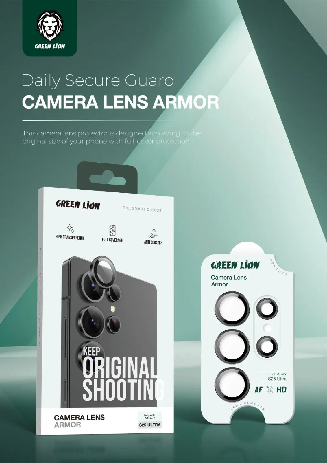 Green Lion Camera Lens Armor for S25 Ultra Black – image 10