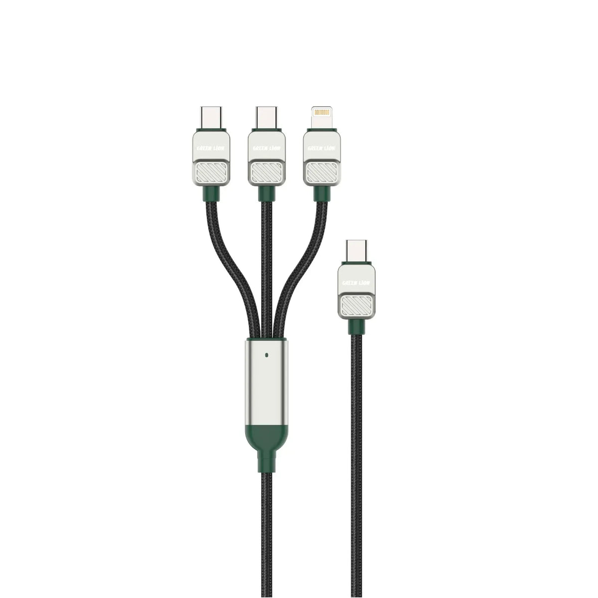 Green Lion 3 in 1 Cable Braided Type C to C C L Black Dark Green – image 2