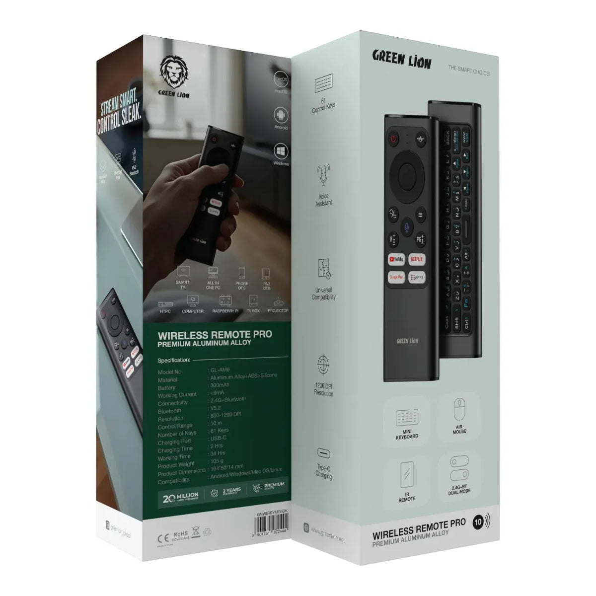 Green Lion Wireless Remote Prowith Keyboardand Mouse - Black – image 16