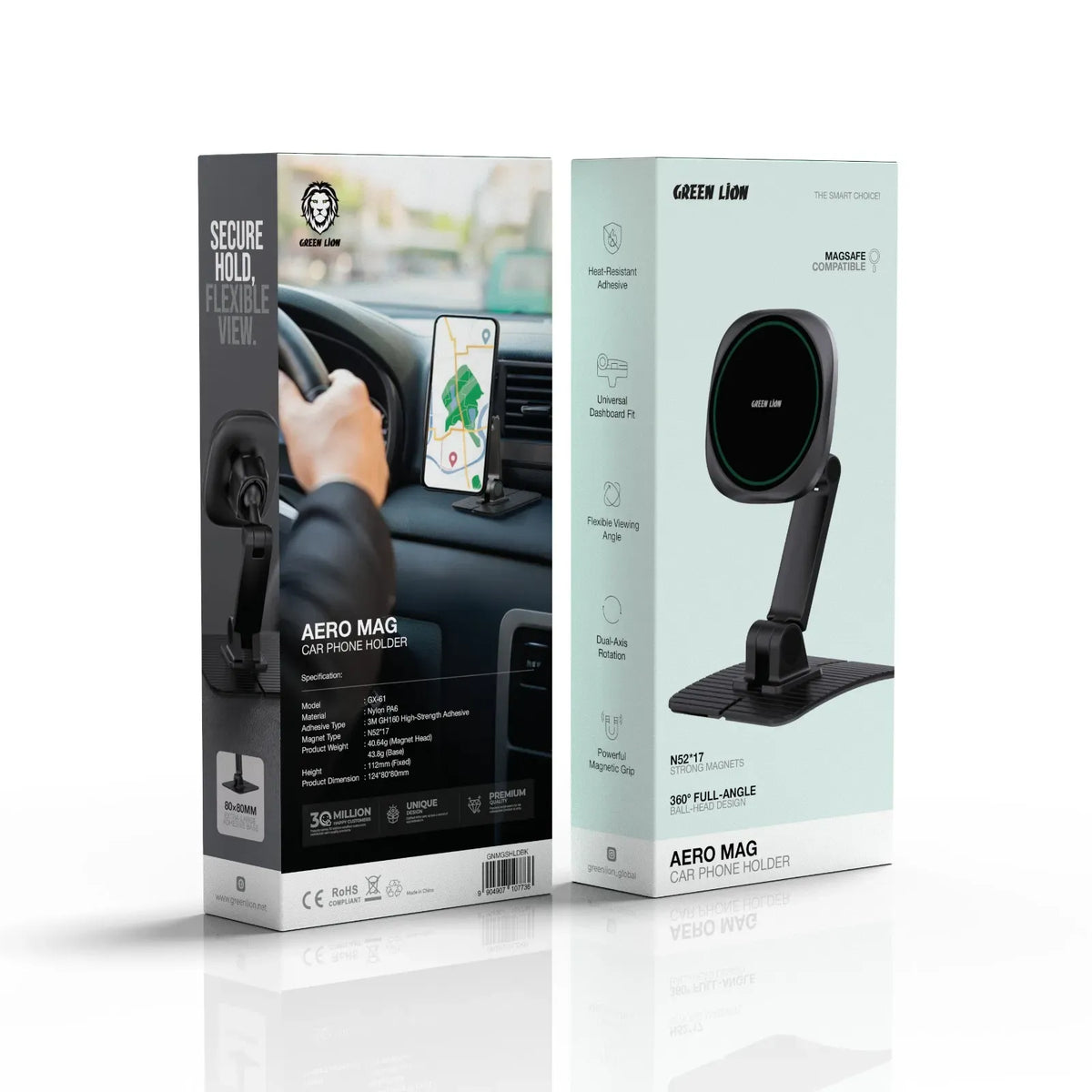 Green Lion Aero Mag Car Phone Holder Black – image 3