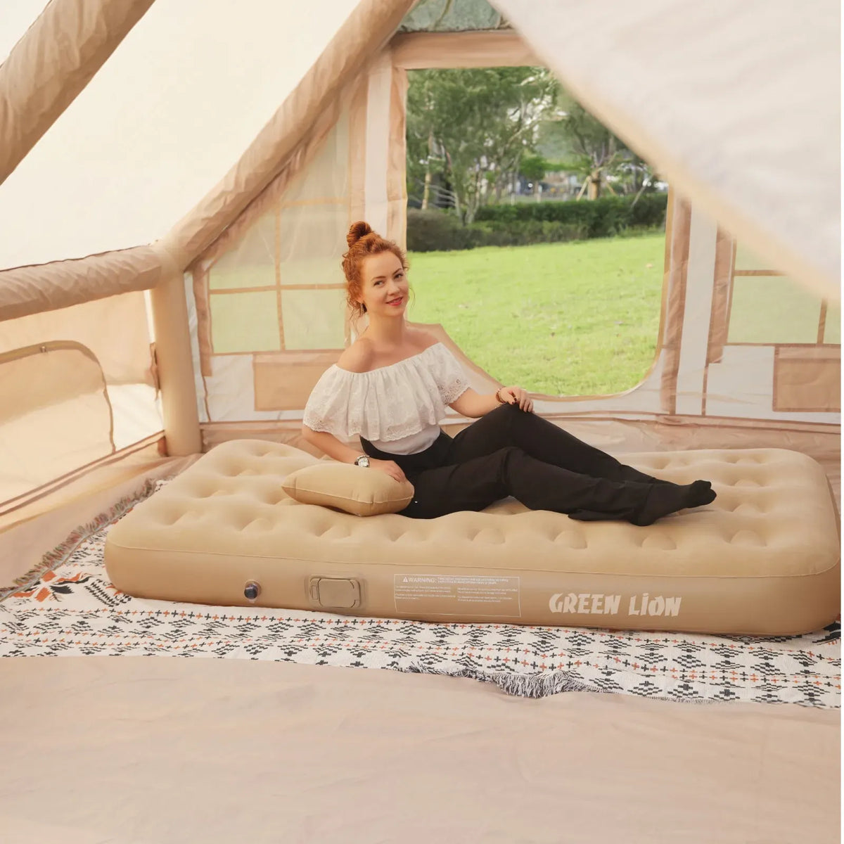 Green Lion Gmt 190 Automatic Inflatable Mattress Beige – image 4
