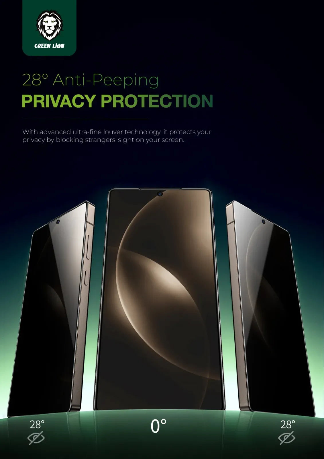 Green Lion 9h Privacy Shield Fingerprint Unlock Privacy Glass S25 Ultra – image 9