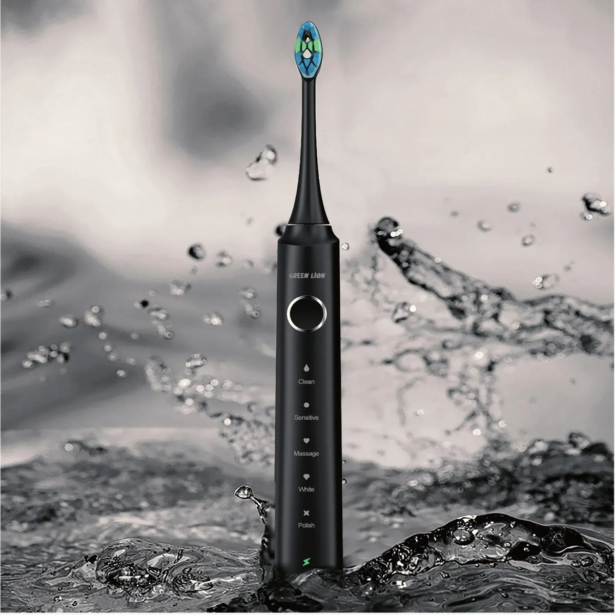 Green Lion Smart Brush Rechargeable Toothbrush Black – image 3