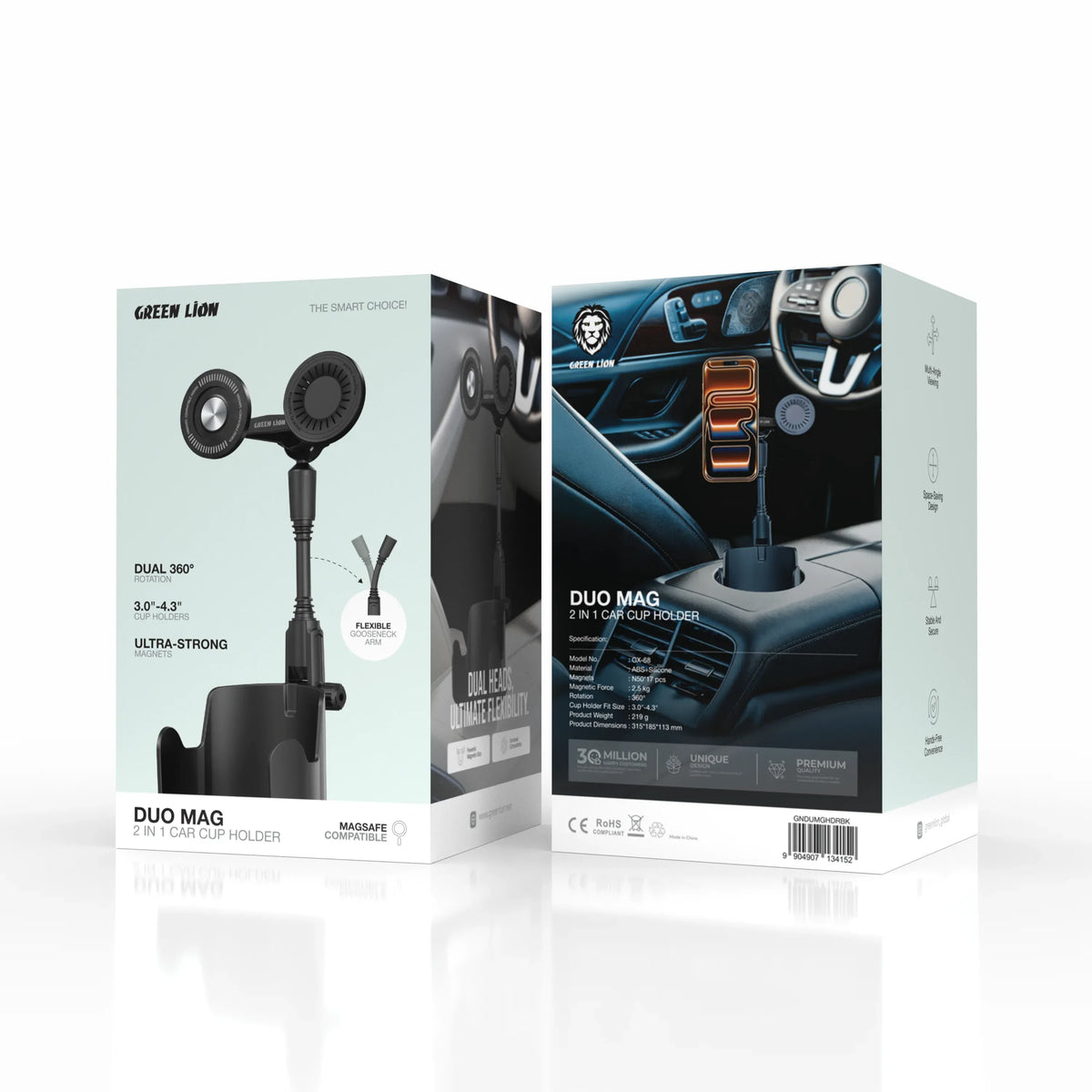 Green Lion Duo Mag 2 in 1 Car Cup Holder Black – image 5