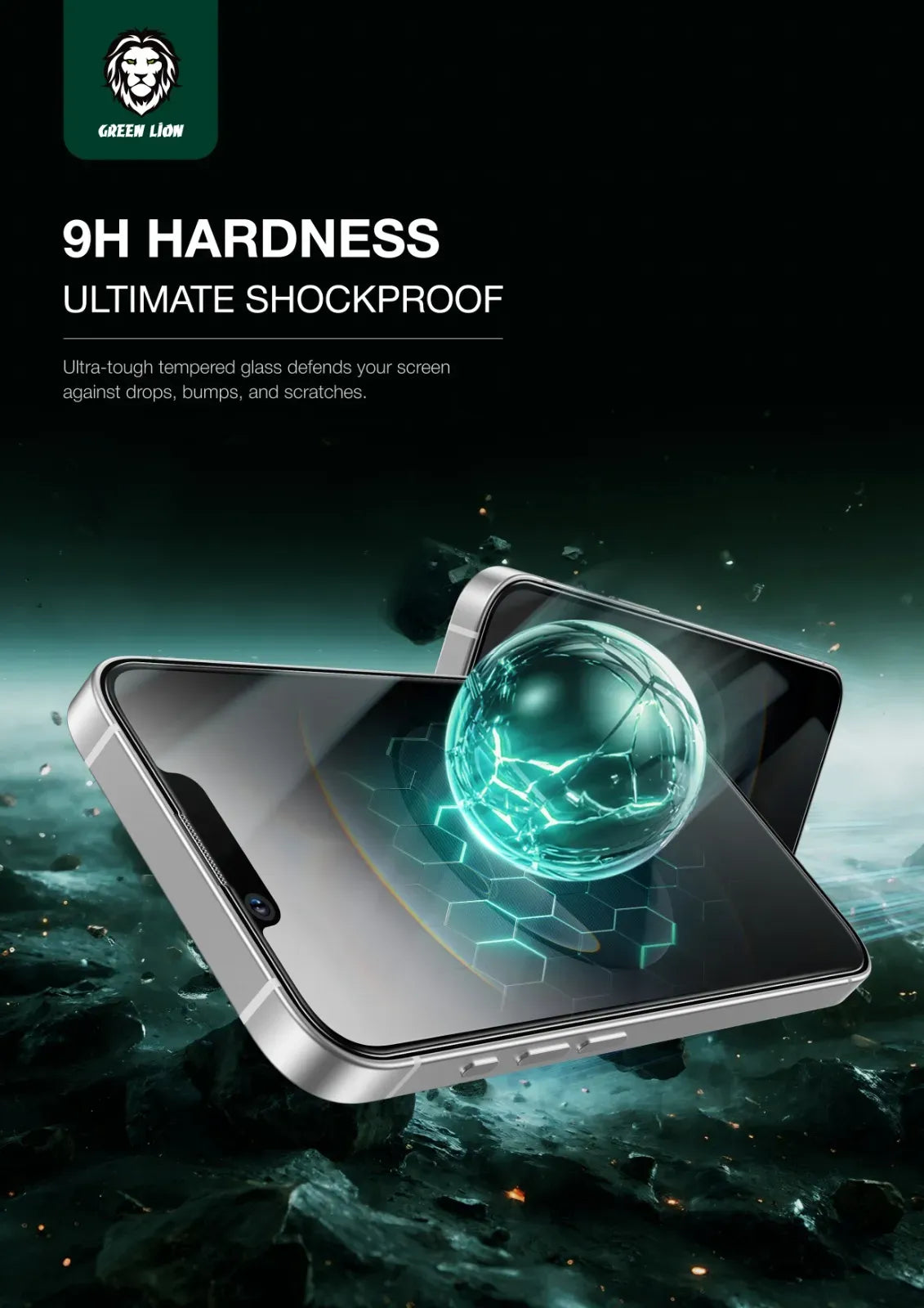 Green Lion 9h Steve Privacy HD for Iphone 16e Black – image 10