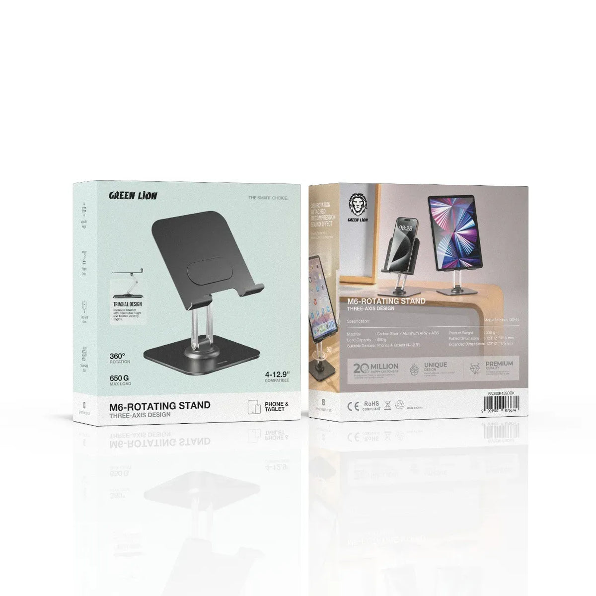 Green Lion M6 Rotating Stand Three Axis Design Black – image 2
