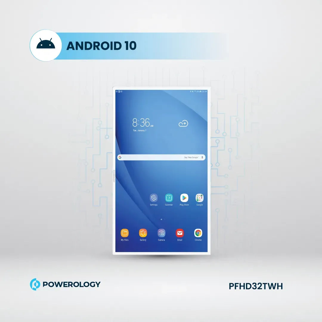 Powerology FHD Android 32 Tablet with Stand and Built in Battery 4 128gb White – image 7