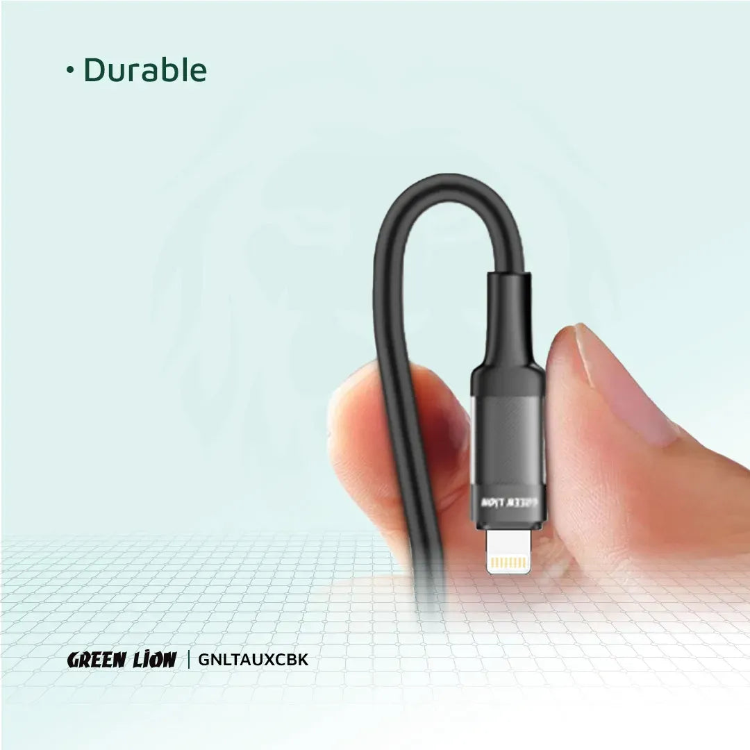 Green Lion USB C to Aux Braided Cable 1m Black – image 3