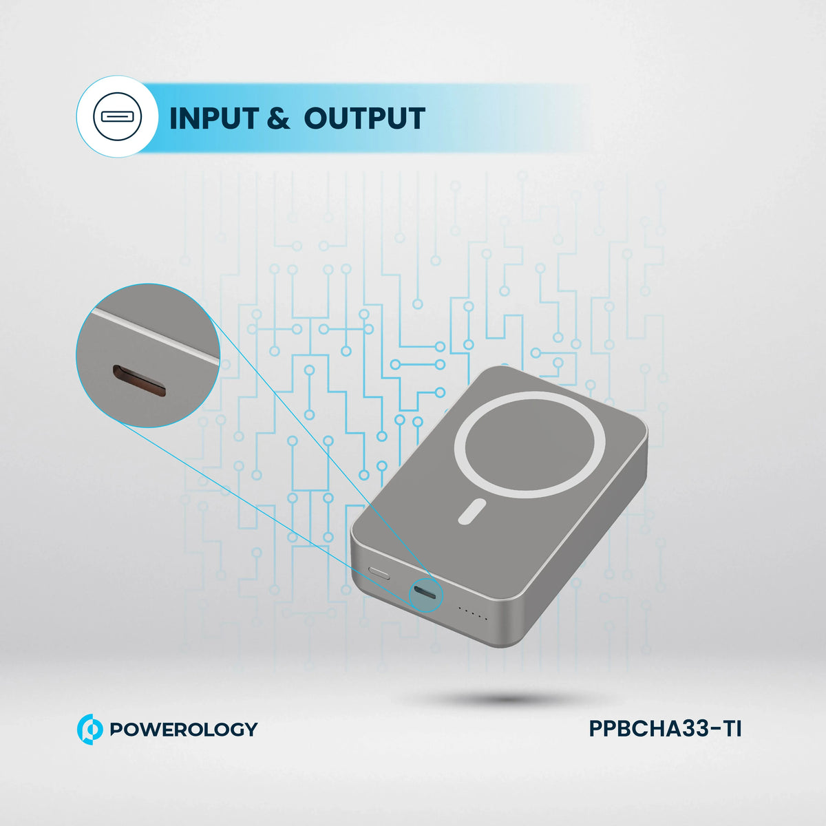 Powerology Spetano 20000 m Ah MagSafe Aluminum Power Bank PD 20 W - Titanium – image 9