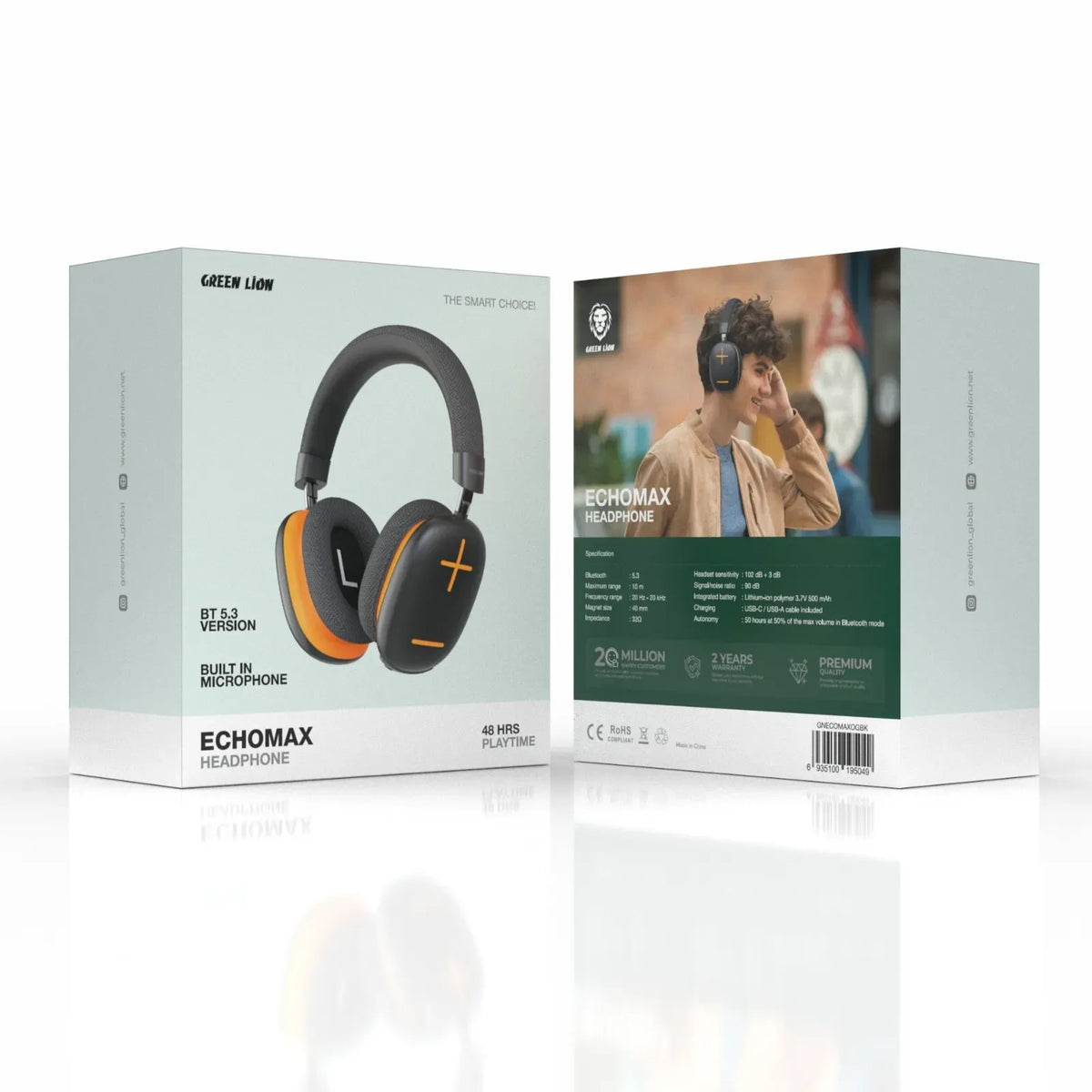 Green Lion Echo Max Headphone - Black& Orange – image 2