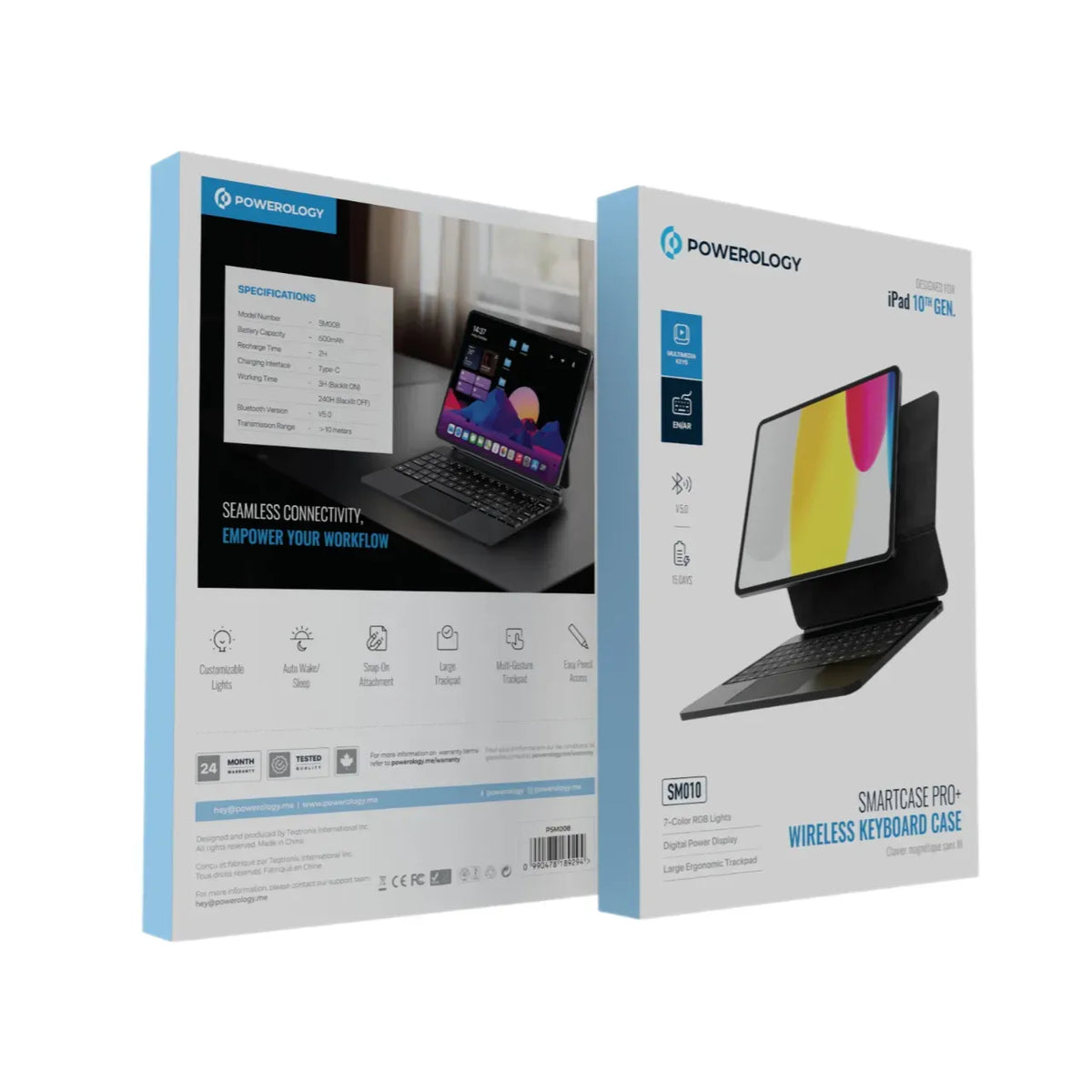 Powerology Smartcase Pro Wireless Keyboard Case for Ipad 10th Gen Black – image 5