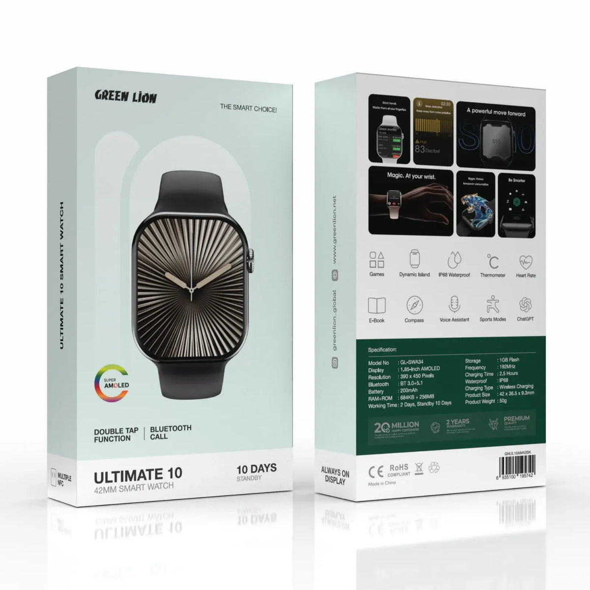 Green Lion Ultimate 1042 MM Smart Watch - Black – image 2