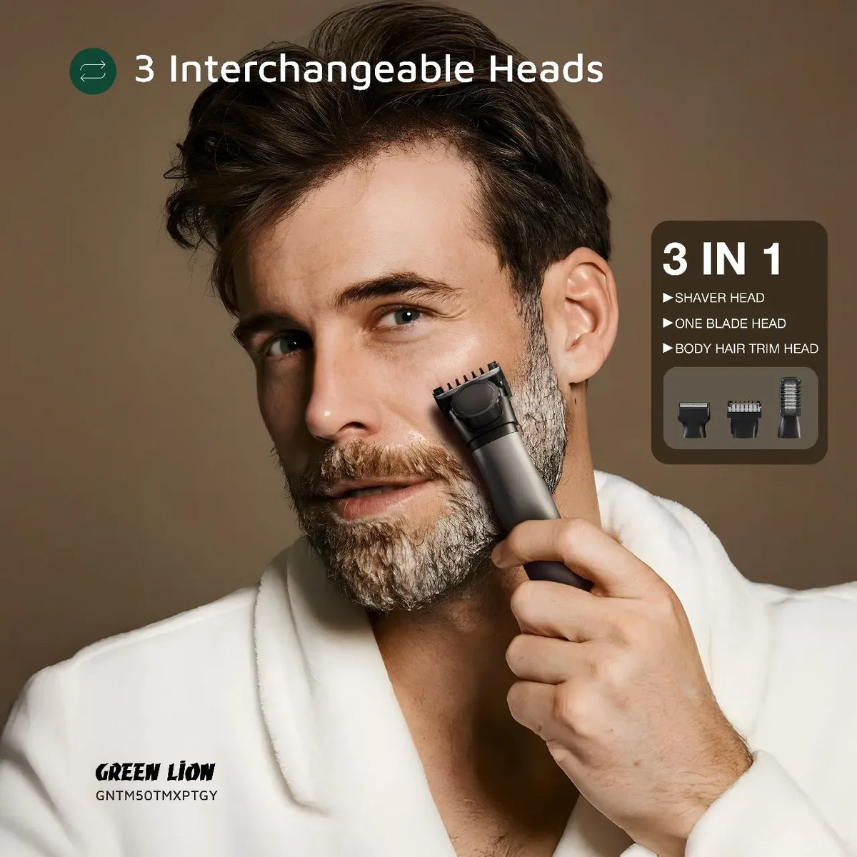 Green Lion 3 in 1 Expert Hair Trimmer Shaver Gray – image 13