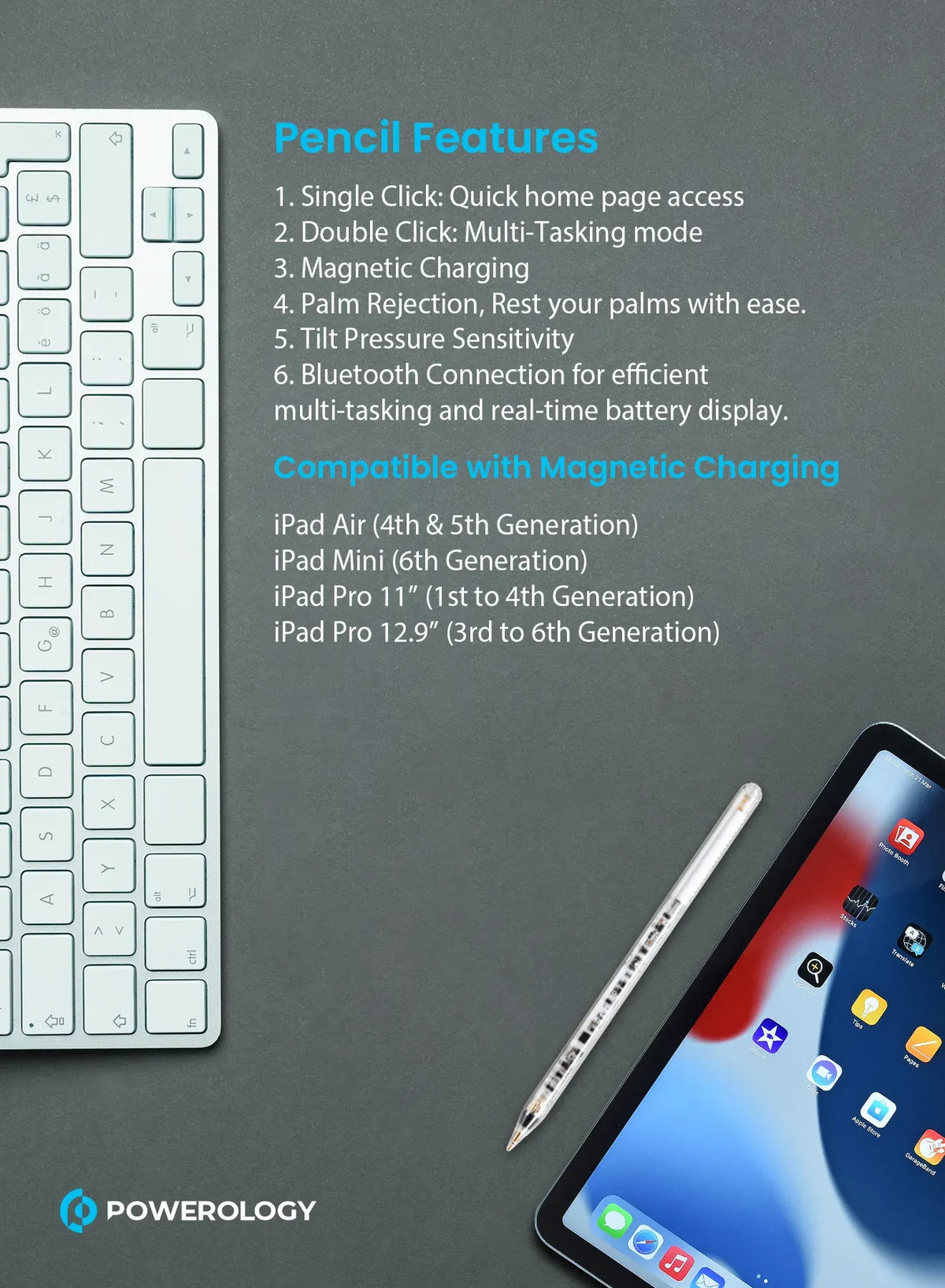 Powerology Transparent Pencil Pro 2018-2022 i Pad Models - White – image 7
