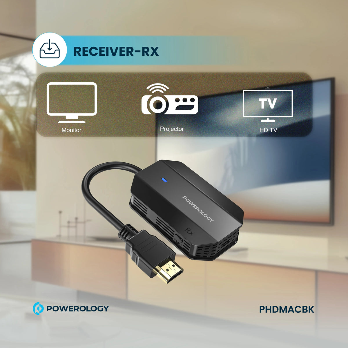 Powerology Wireless Hdmi Type C Adapter Audio Video Black – image 11