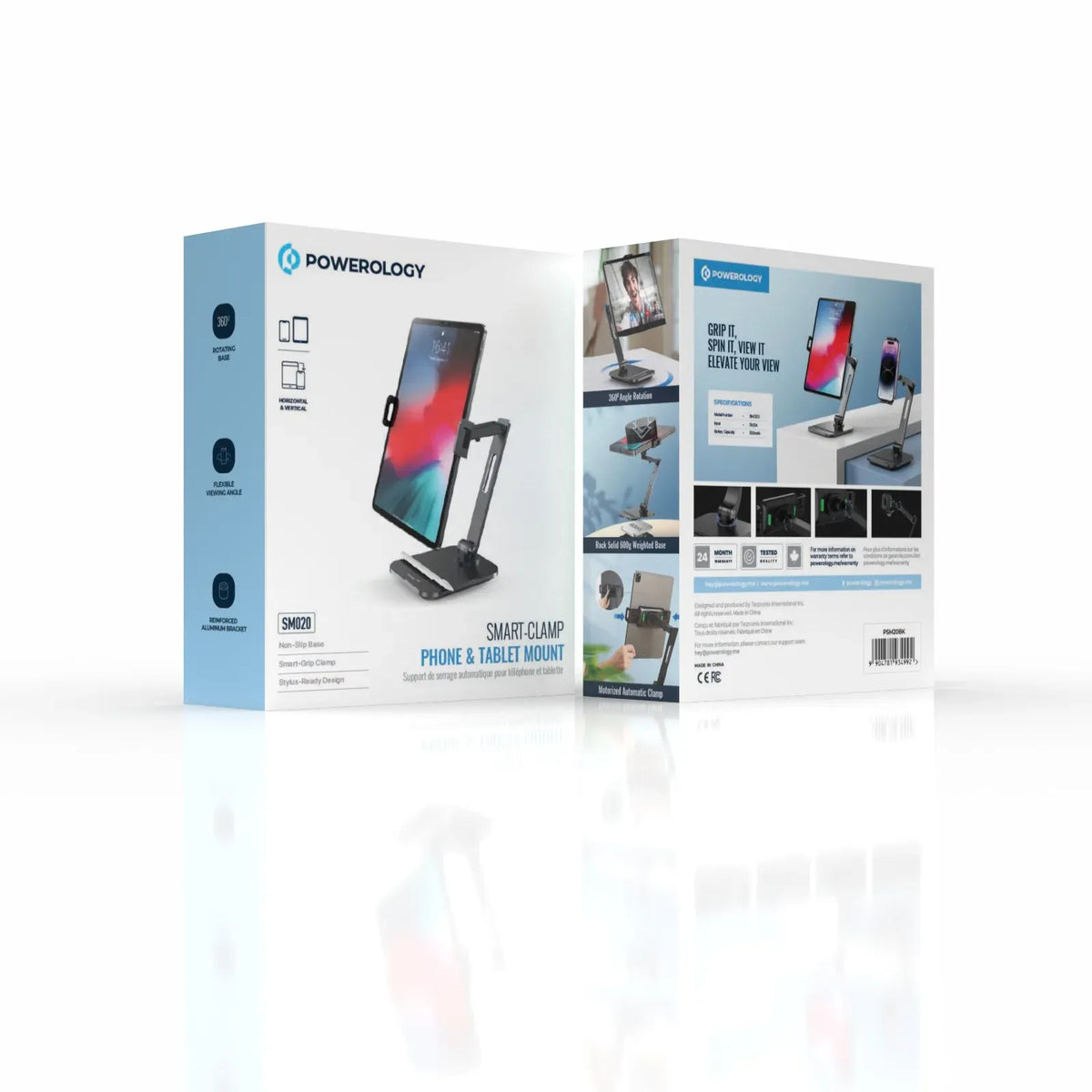 Powerology Smart Clamp Phone Tablet Mount Black – image 2