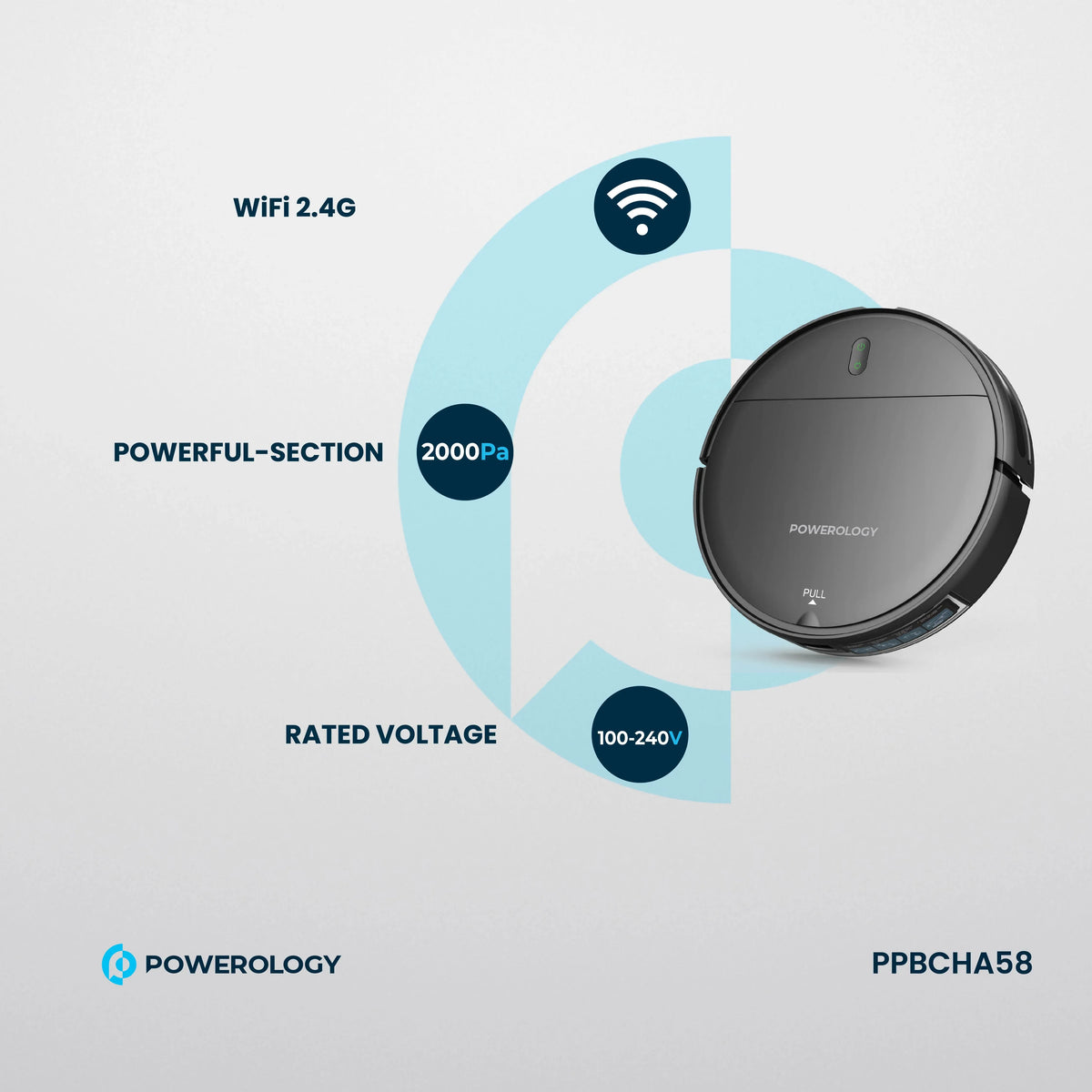 Powerology Smart Robovac Vacuum Mop Black – image 6