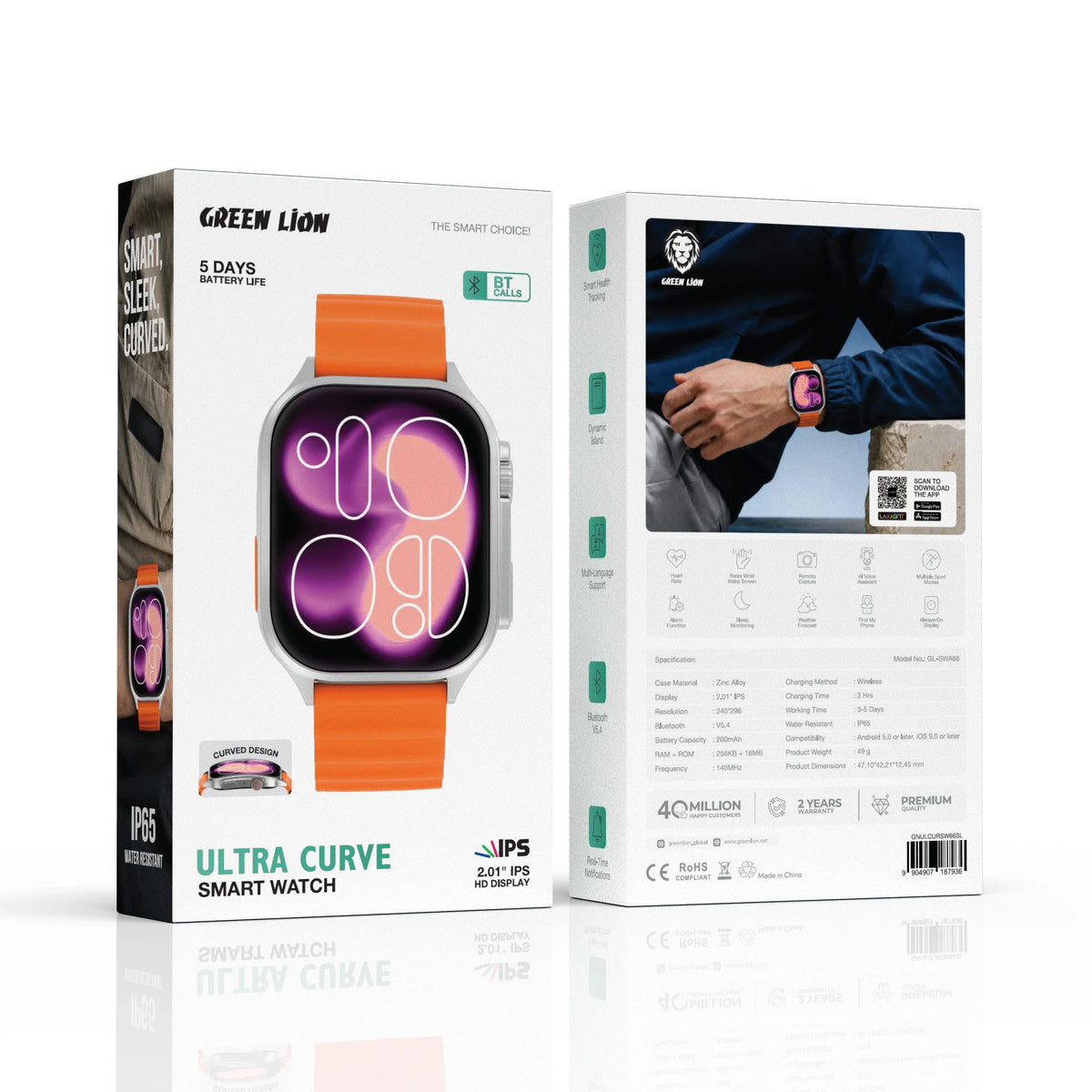 Green Lion Ultra Curve Smart Watch - Silver – image 4