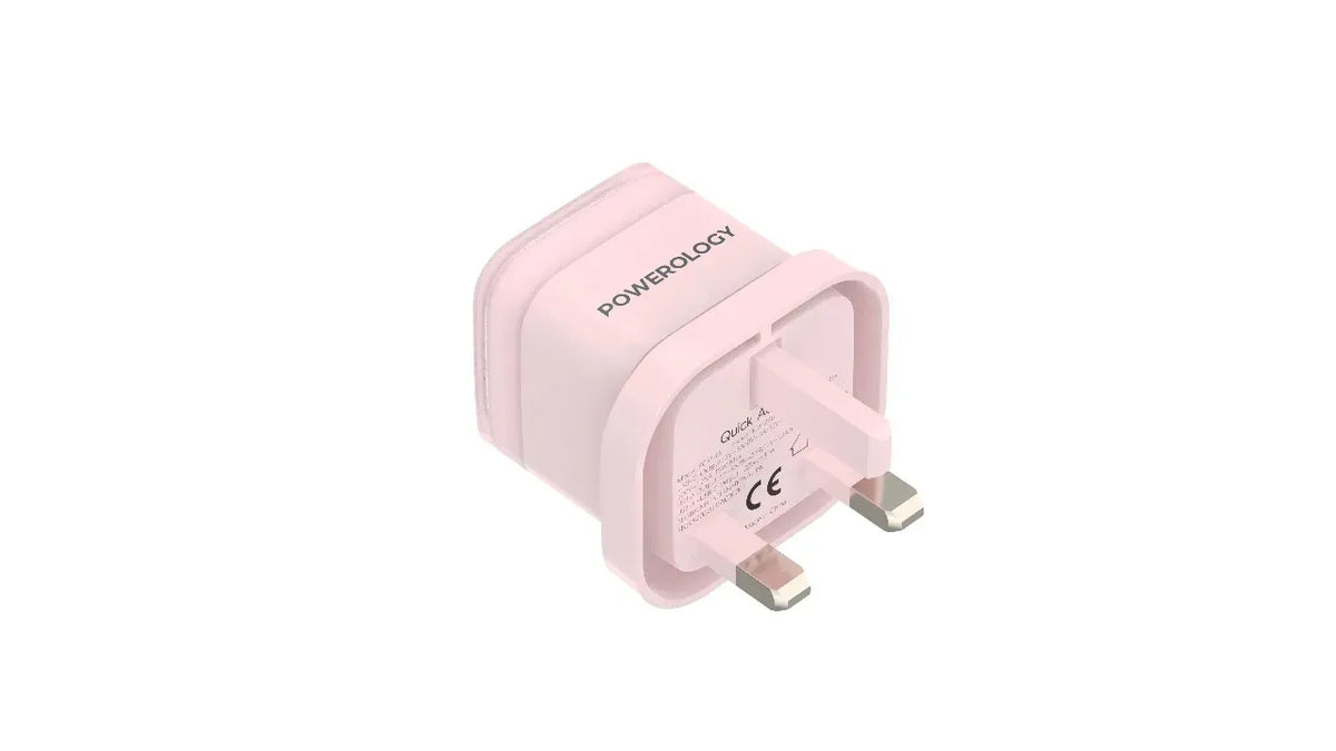 Powerology Dual-Port Fast Charging Adapter PD 35 W - Pink
