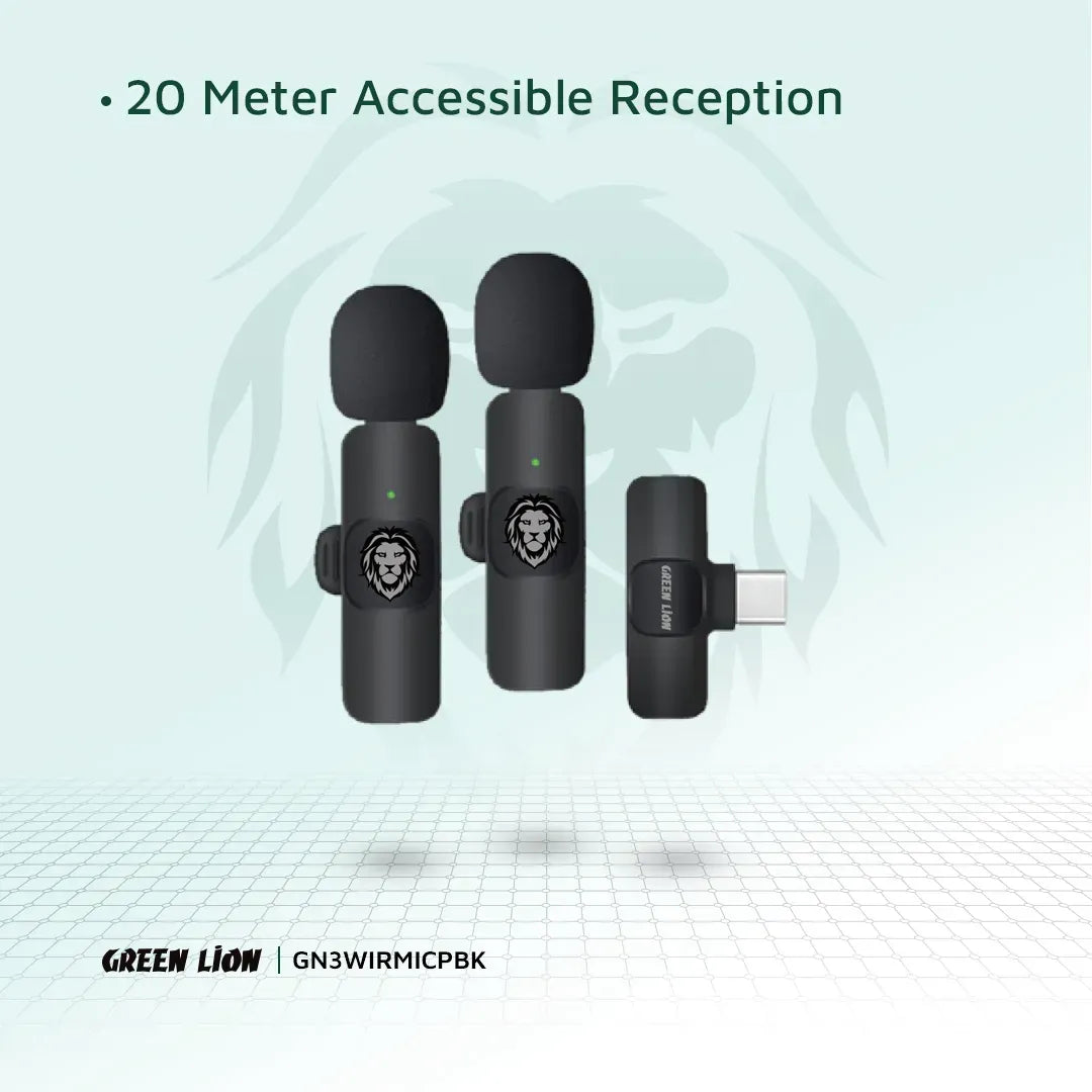 Green Lion 3 in 1 Wireless Microphone Black – image 12