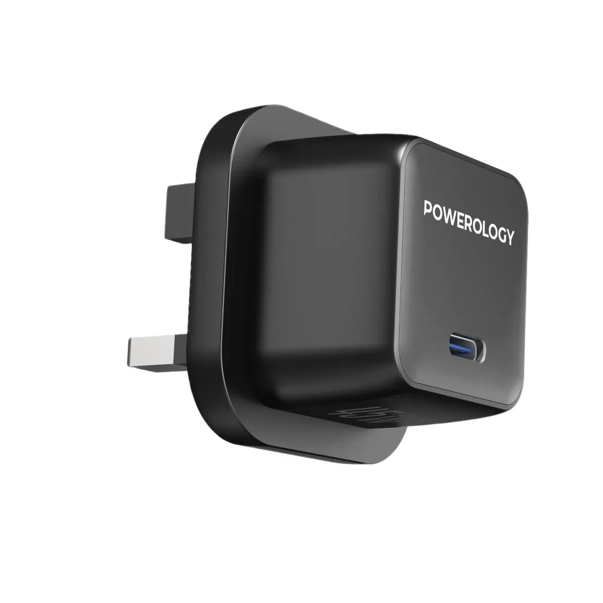 Powerology QX 45 WSingle Port UK Ga N Adapter With Type-CCable - Black – image 2