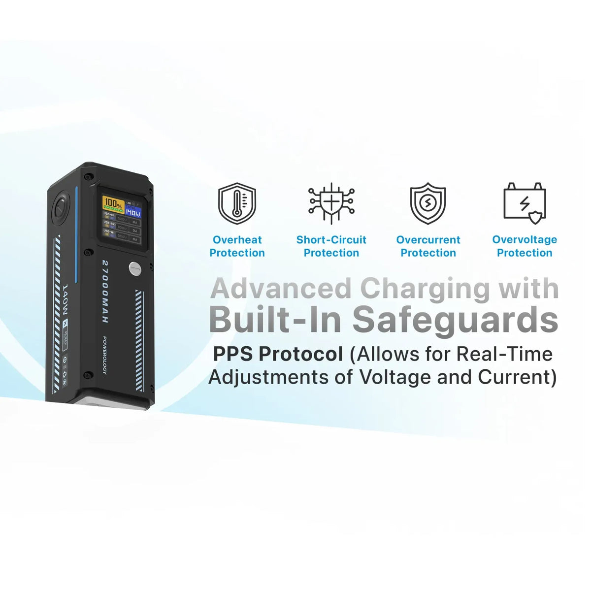 Powerology 27000mAh Smart Display Power Bank Black – image 10
