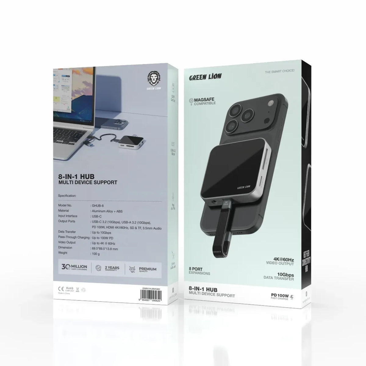 Green Lion 8 in 1 Hub Multi Device Support Black – image 2