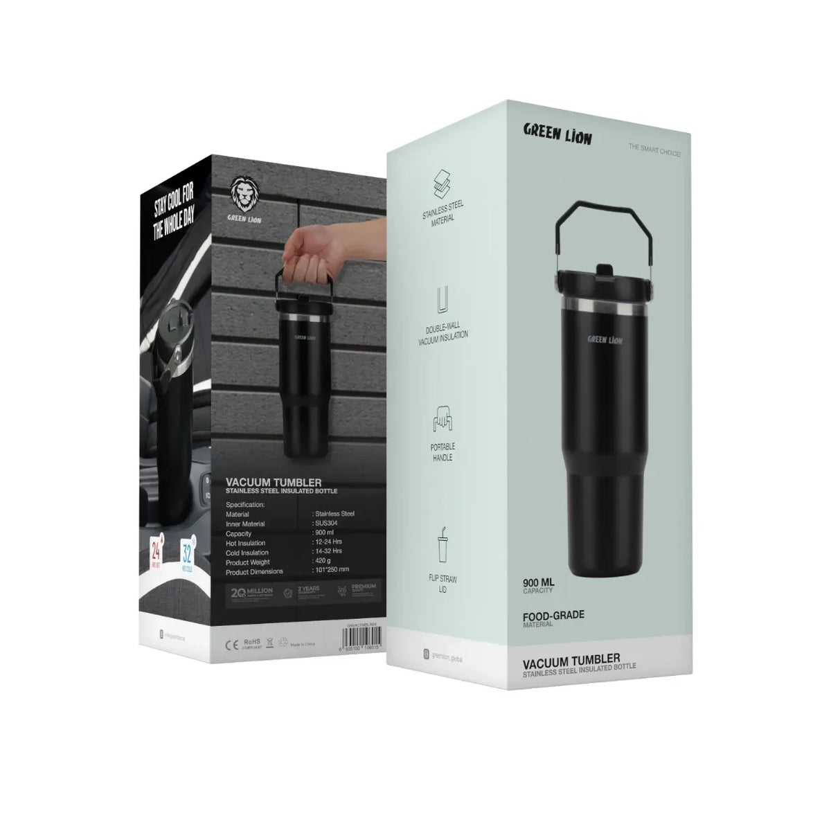 Green Lion Vacuum Tumbler 900 ml - Black – image 10