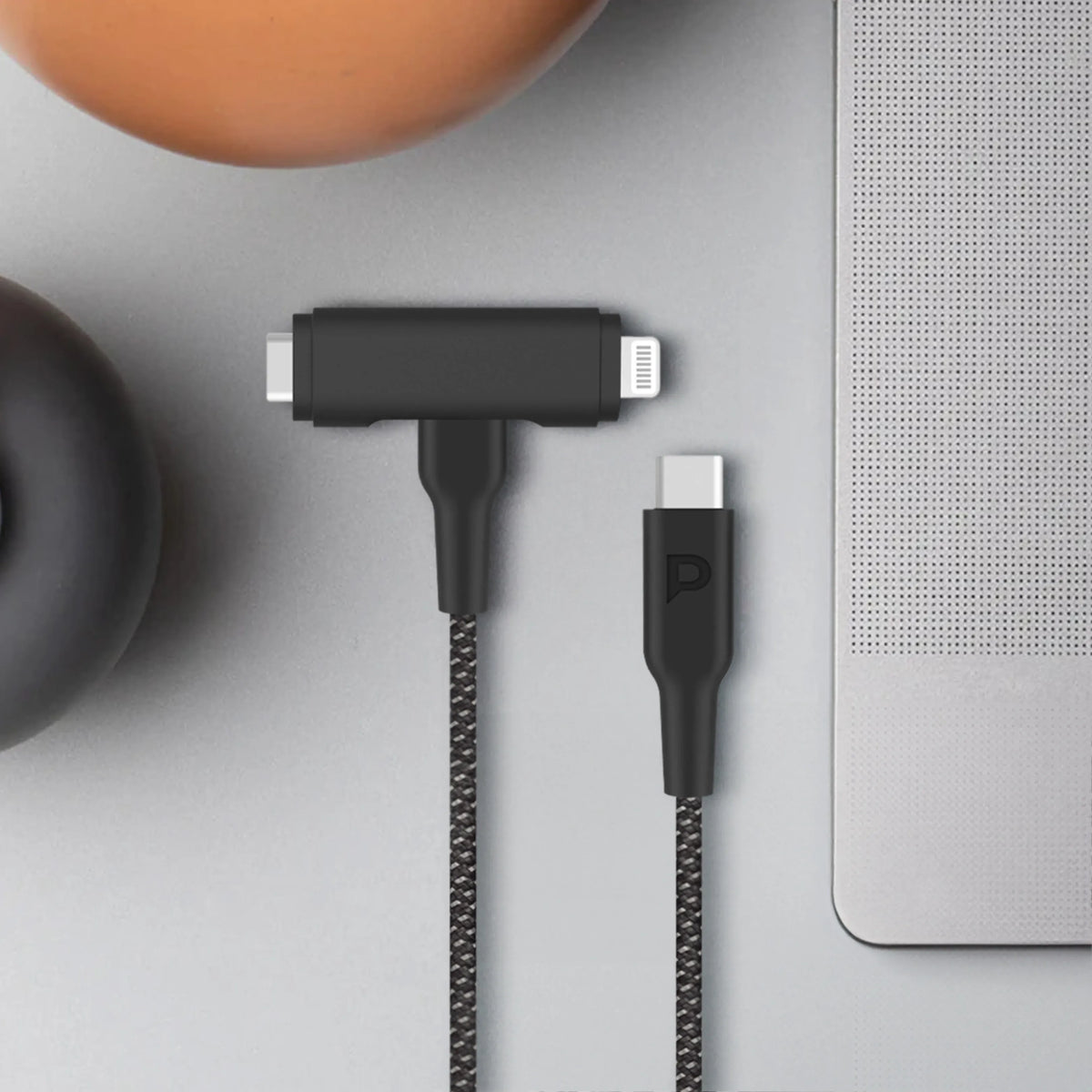 Powerology Braided USB-C to USB-C +Lightning Data&Fast Charge 1.2 m/4 ft - Black – image 10