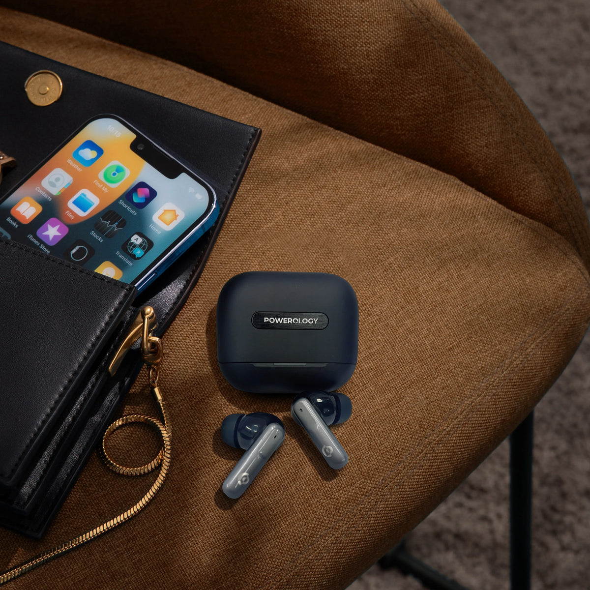 Powerology 6 Mic Hybrid ANC + ENCTrue Wireless Buds - Black – image 14