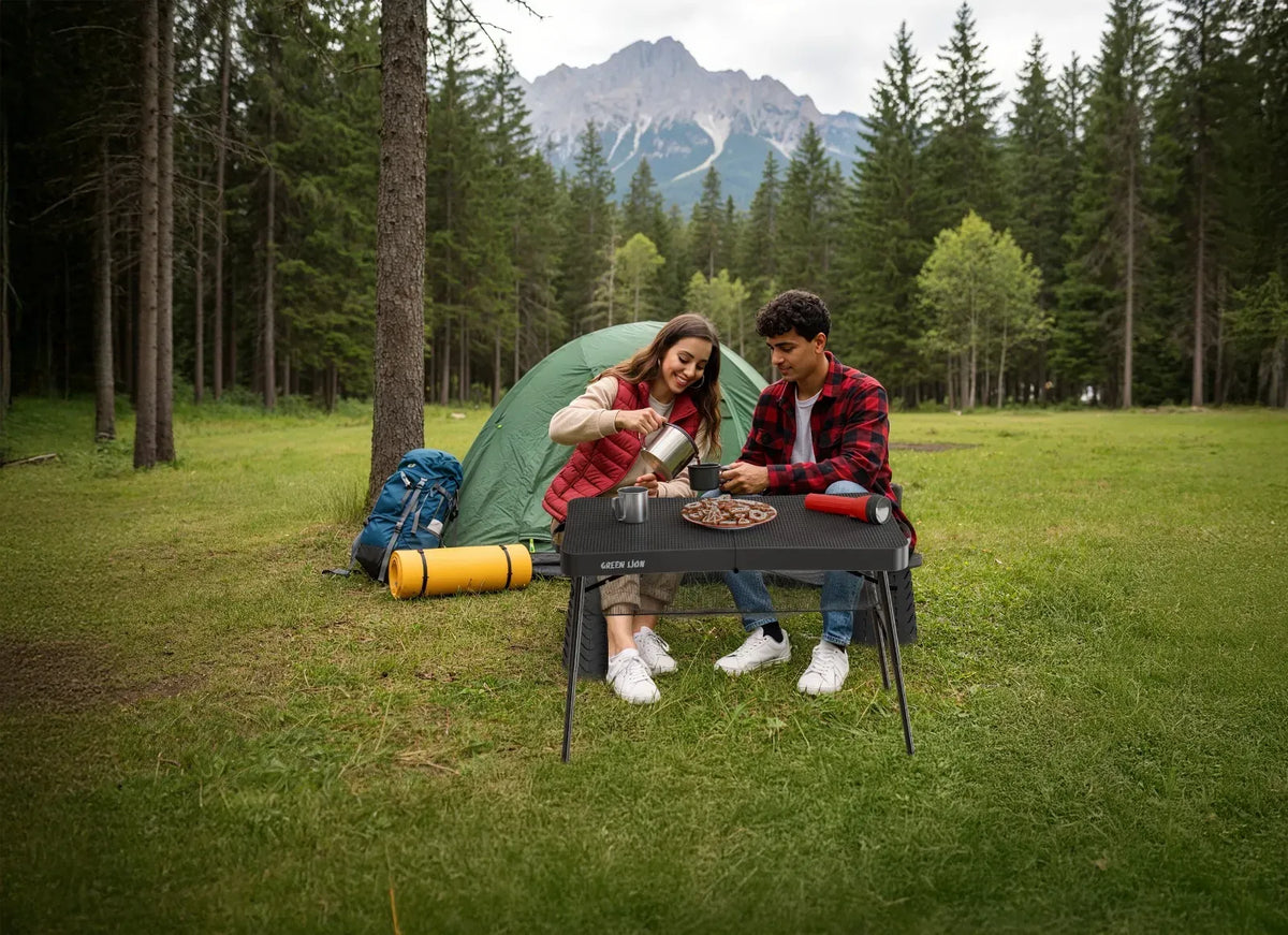 Green Lion Foldable Travel Camping Table Stool Black – image 3