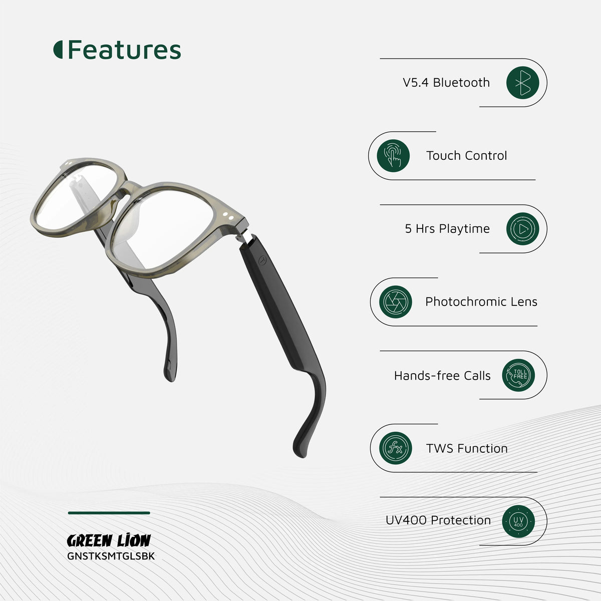 Green Lion Stockholm Smart Glasses Black – image 11