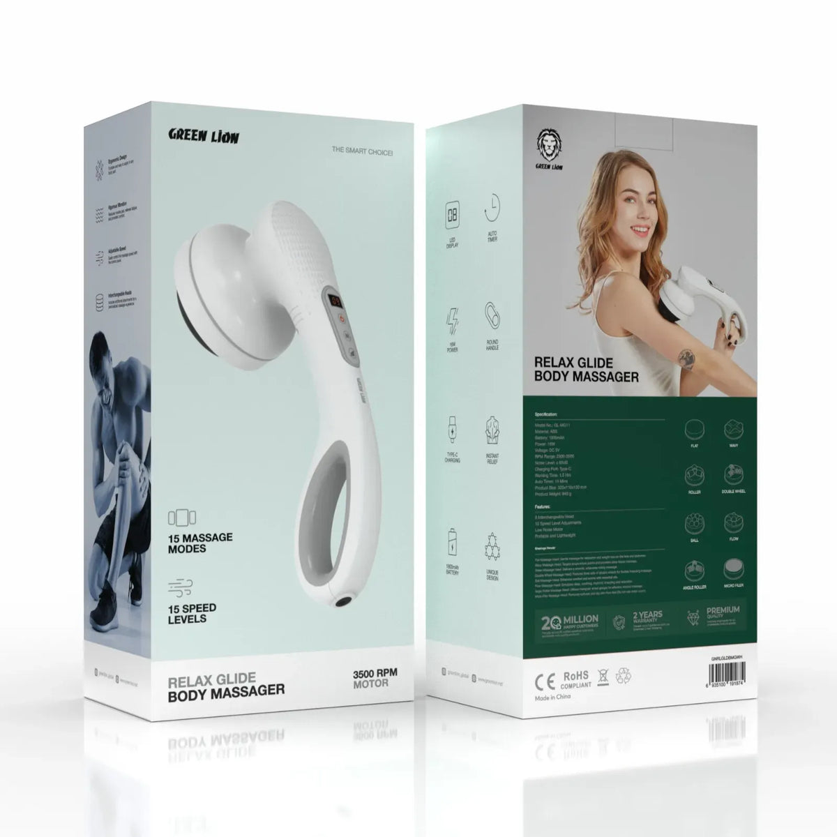 Green Lion Relax Glide Body Massager - White – image 3