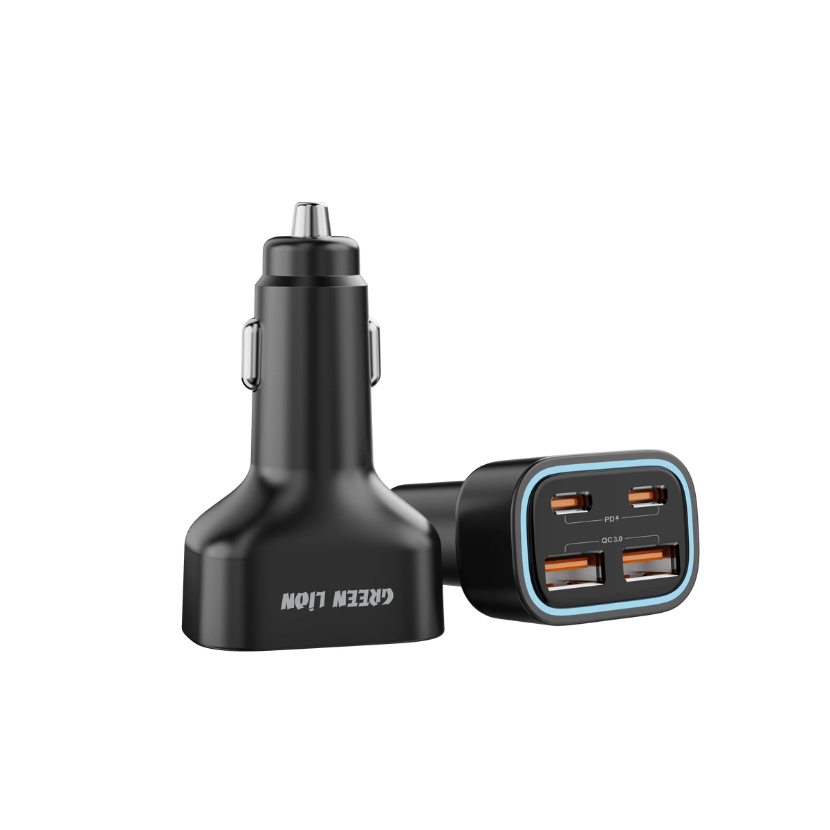 Green Lion Quad Port 70w Car Charger Black – image 9