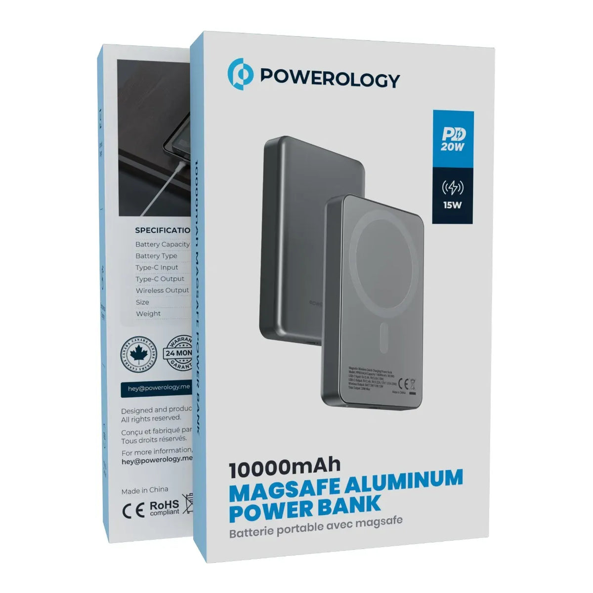 Powerology Spetelli 10000 m Ah MagSafe Aluminum Power Bank PD 20 W - DarkGrey – image 11