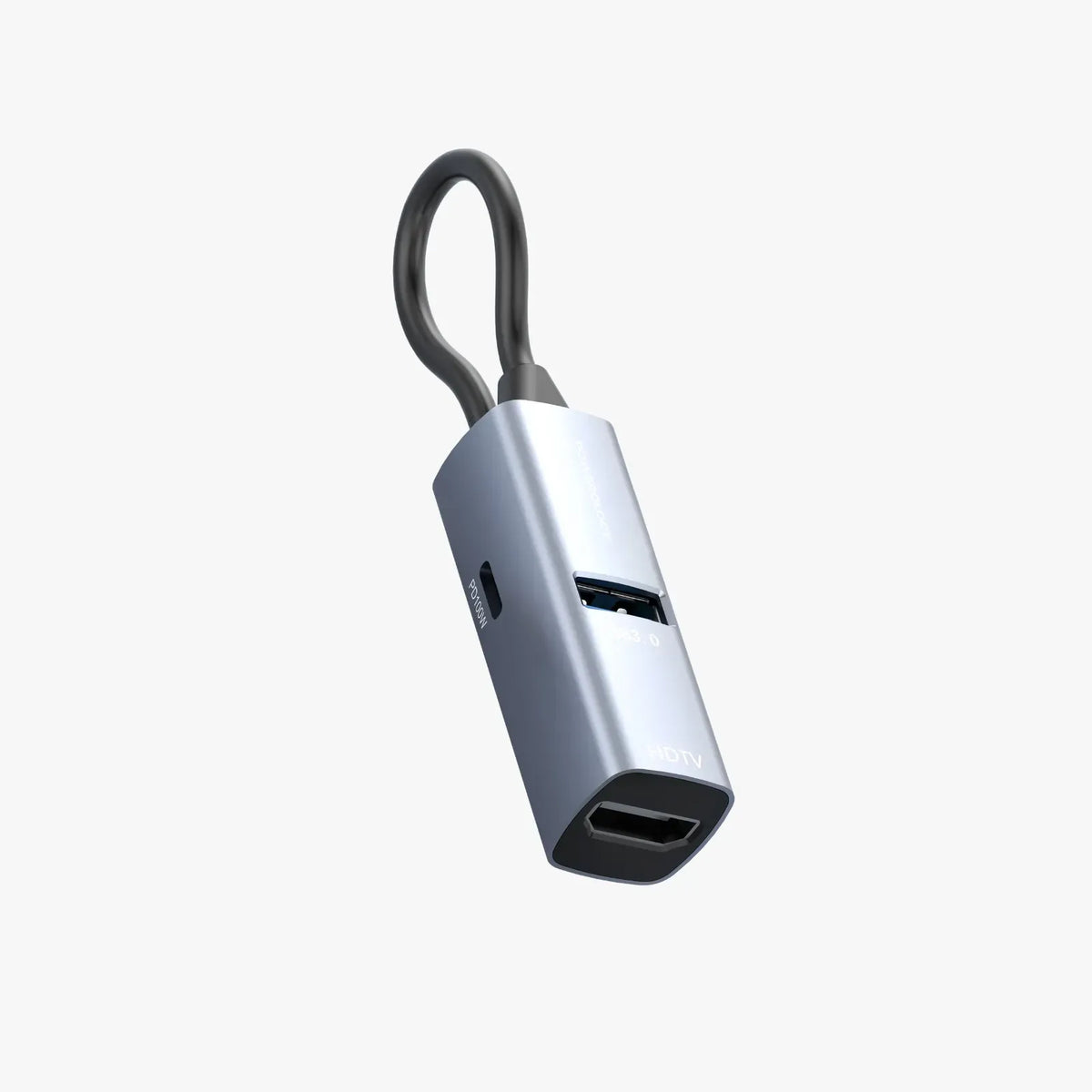 Powerology Aluminum Mini USB C Hub Black – image 4