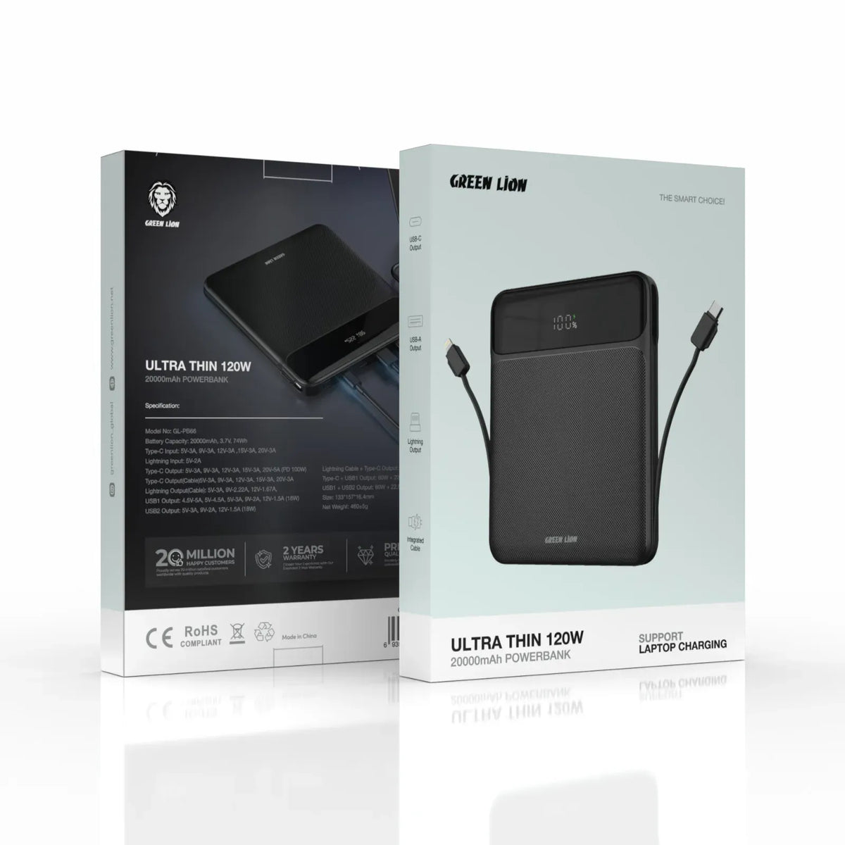 Green Lion Ultra Thin 120w 20000mAh Power Bank Black – image 2