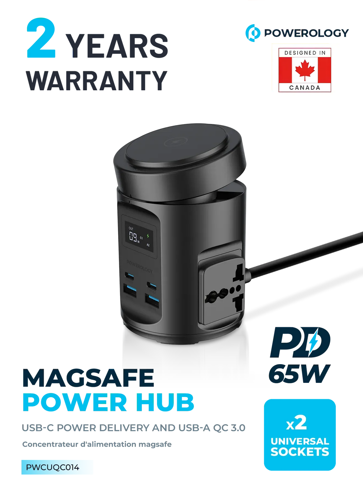 Powerology MagSafe Power Hub USB C Power Delivery and USB A QC 3 0 – image 11