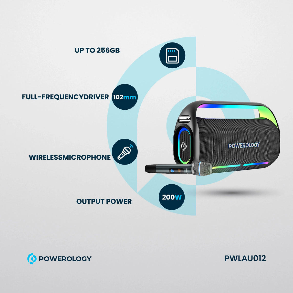 Powerology Deep Bass Party Speaker Black – image 20