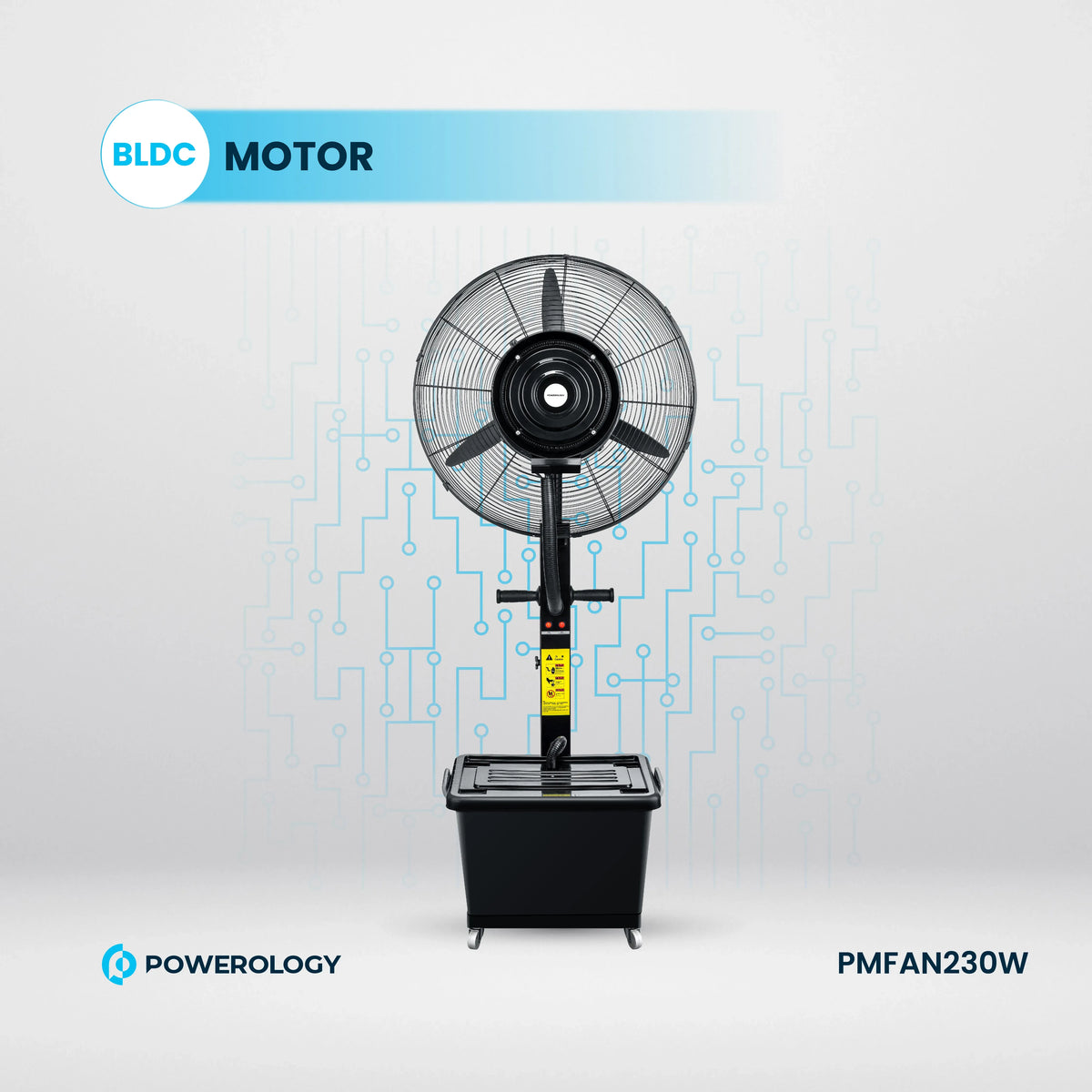 Powerology Industrial Fan Mist Spray Humidifier Black – image 9