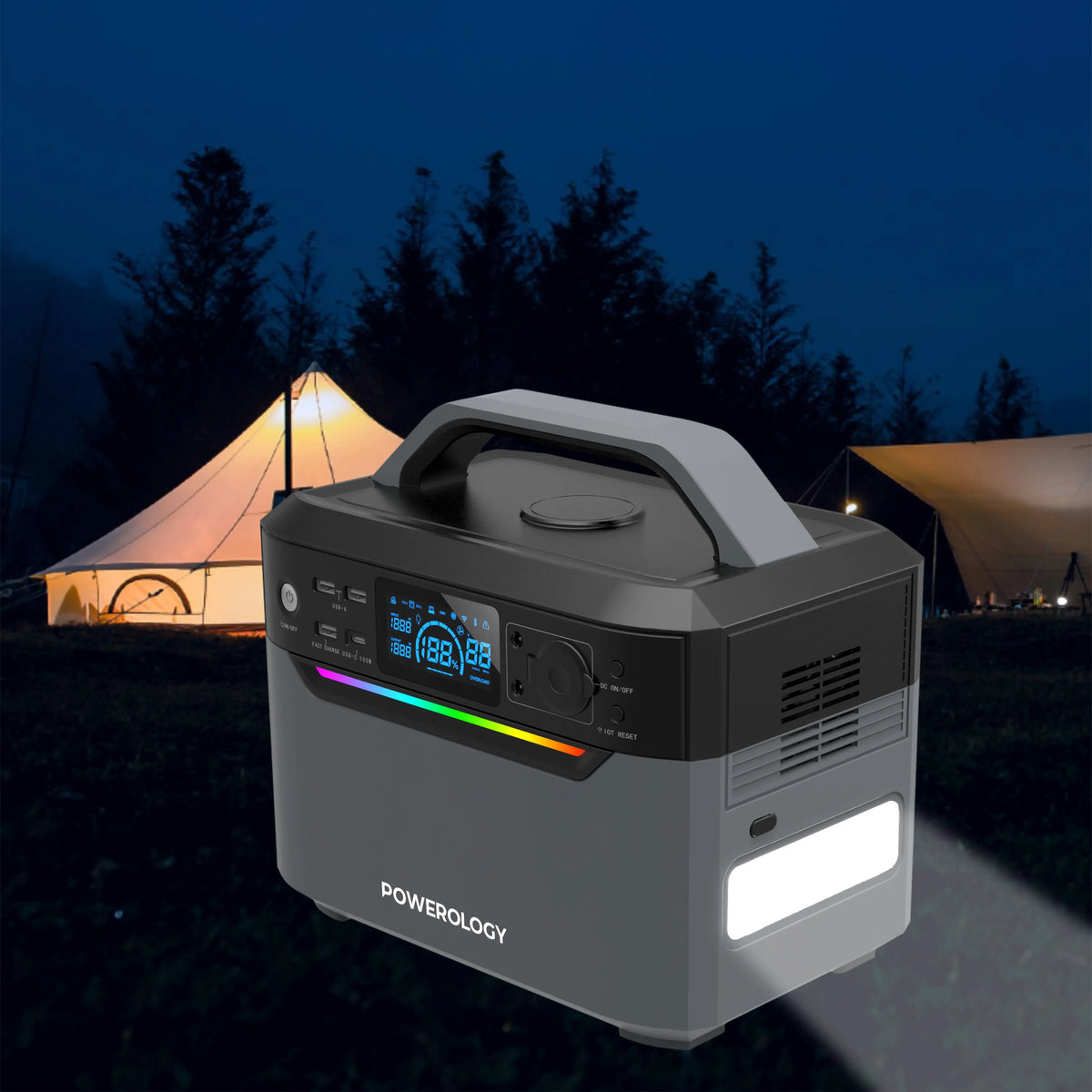 Powerology 120000mAh Portable Power Generator Fast Charging 384wh 600w Black – image 16
